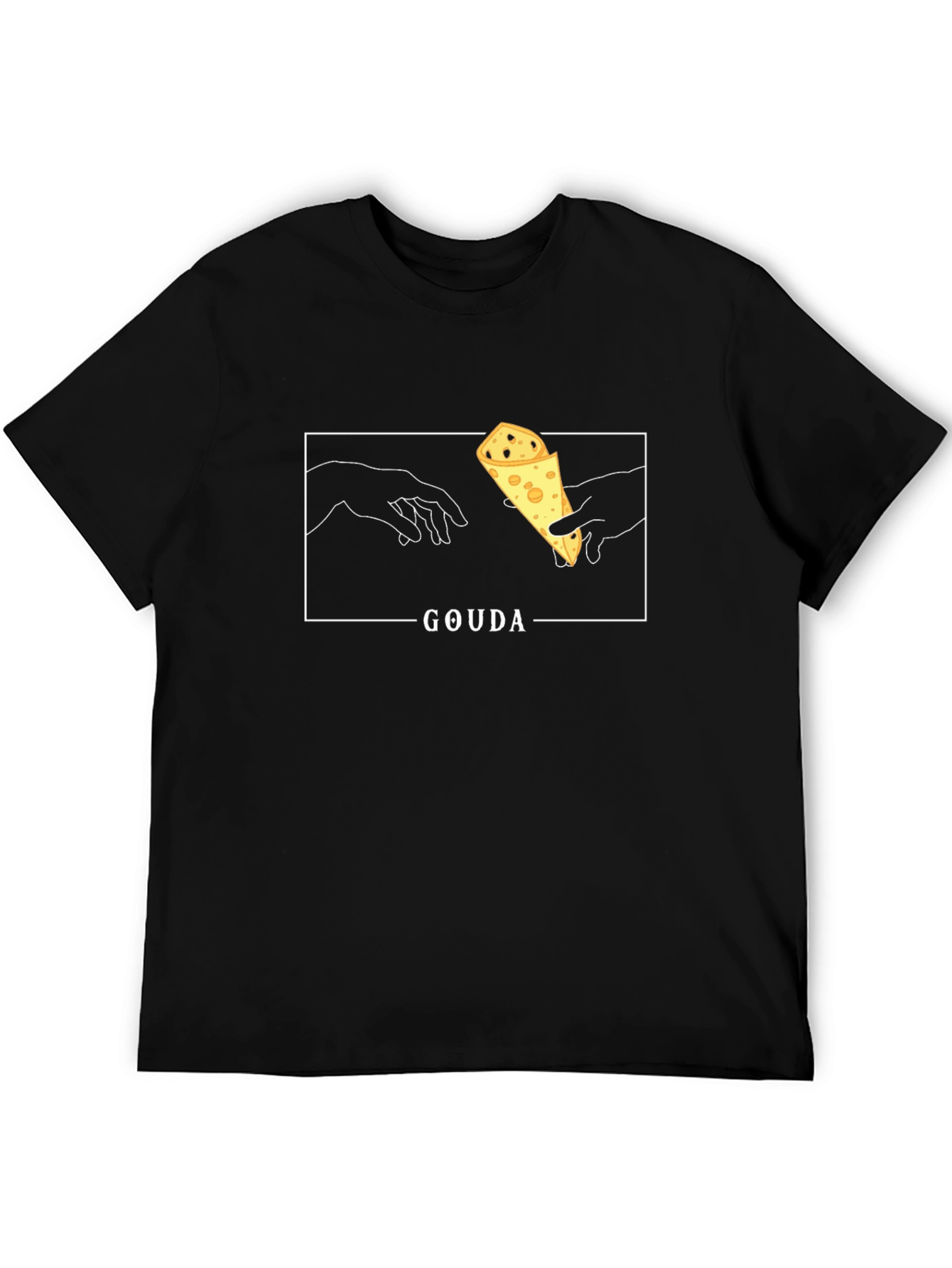 Black Gouda Cheese Michelangelo T-Shirt - Funny Foodie Tee view 5