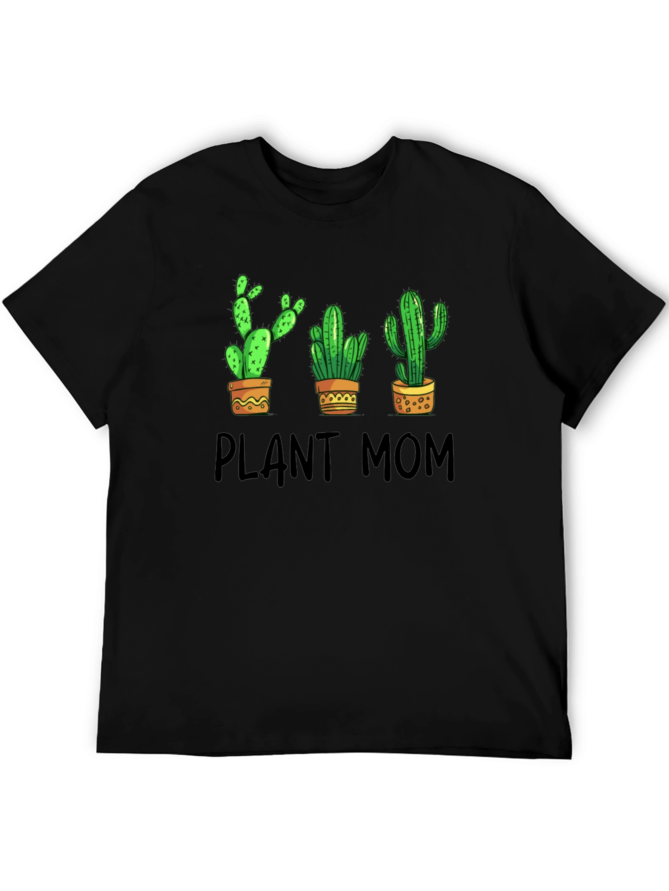 Black Plant Mom Cactus Graphic T-Shirt view 5
