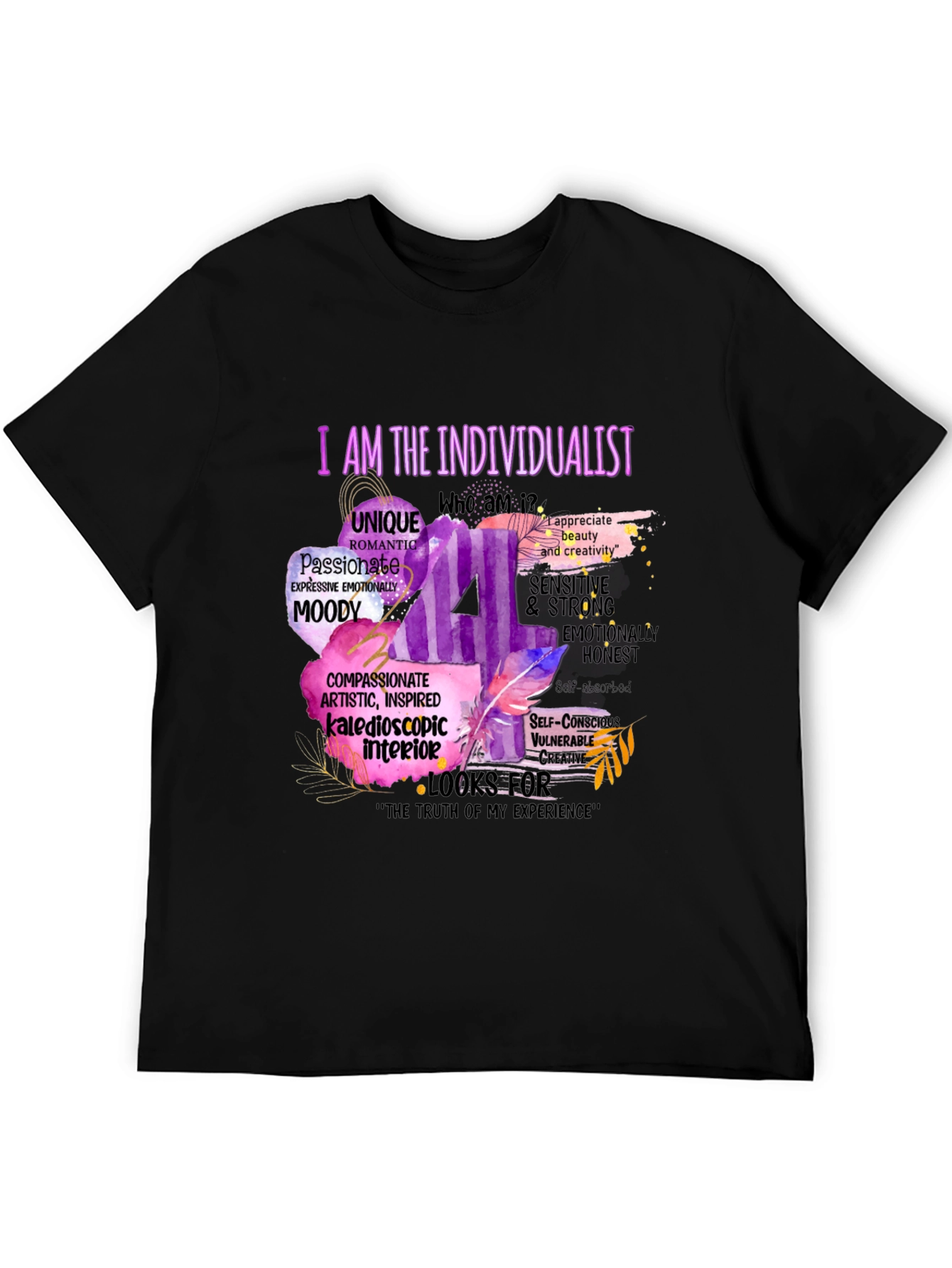Black Individualist Graphic T-Shirt - Express Yourself! view 5
