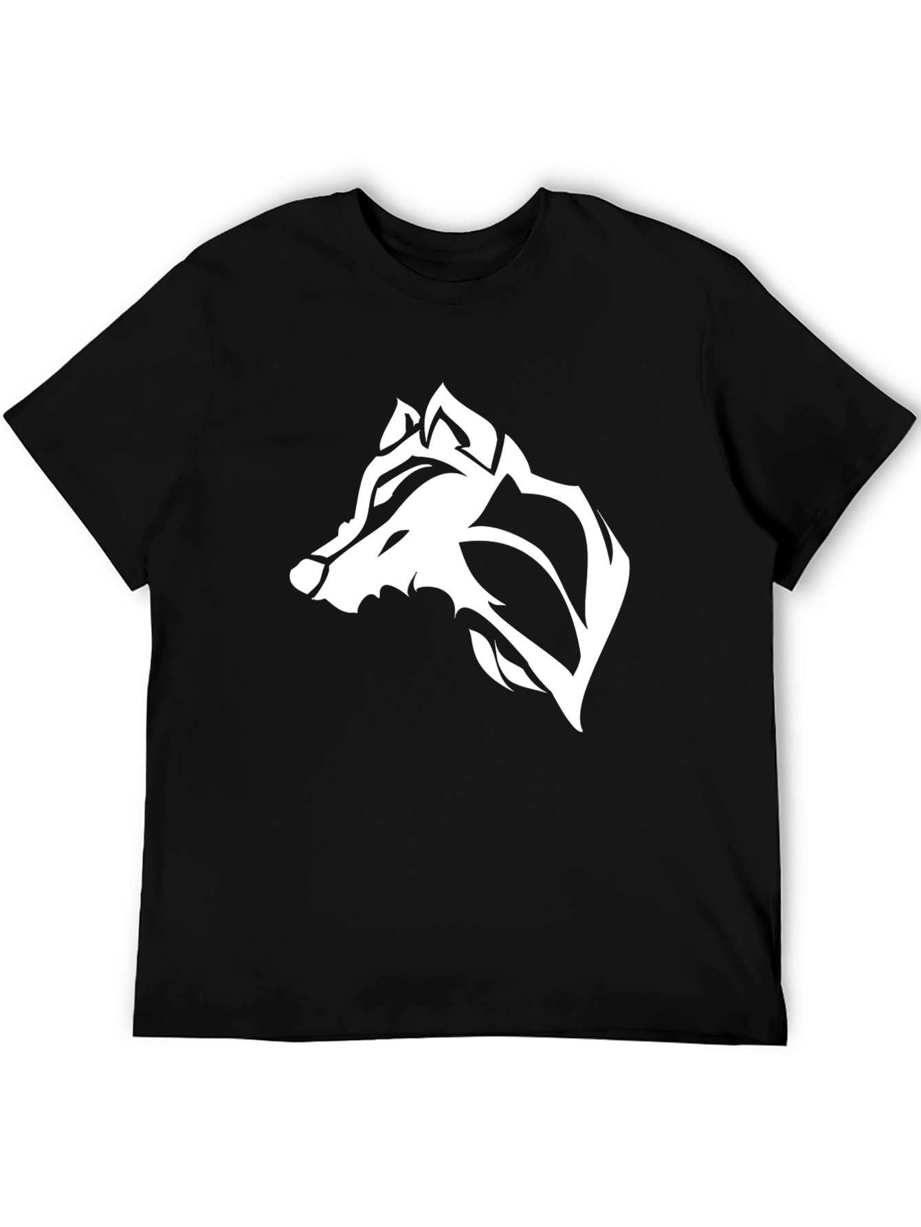 Black Men's Black Wolf Graphic Tee - Stylish Casual Wear view 5