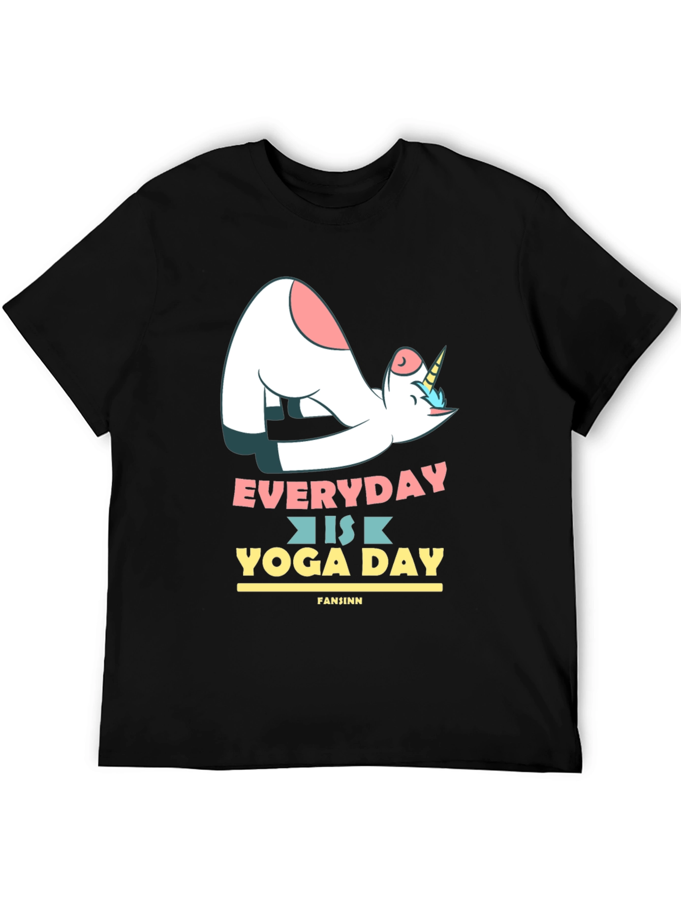Black Unicorn Yoga T-Shirt - Everyday is Yoga Day Tee view 5