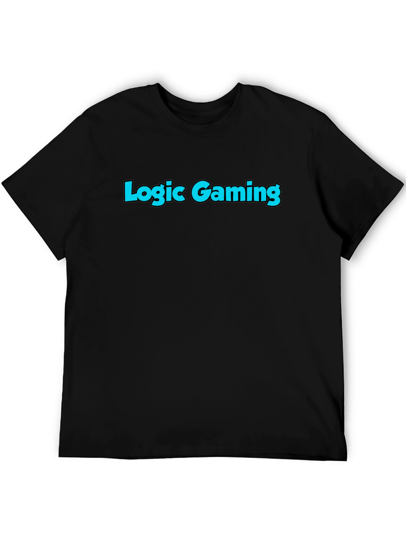 Black Logic Gaming Tee - Black Cotton Blend Graphic T-Shirt view 5