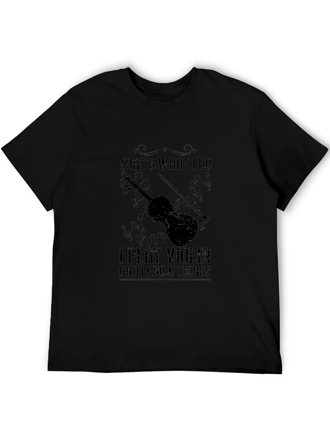 Black I Play Violin and I Know Things T-Shirt view 5