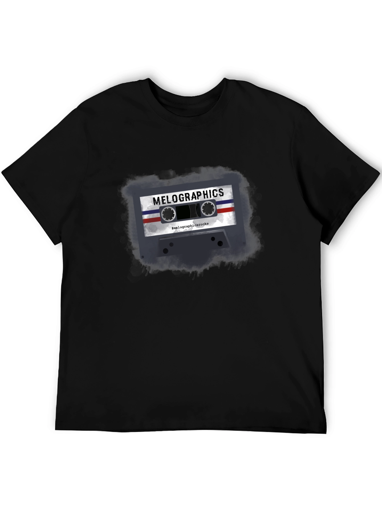 Black Retro Cassette Tape Graphic T-Shirt view 5