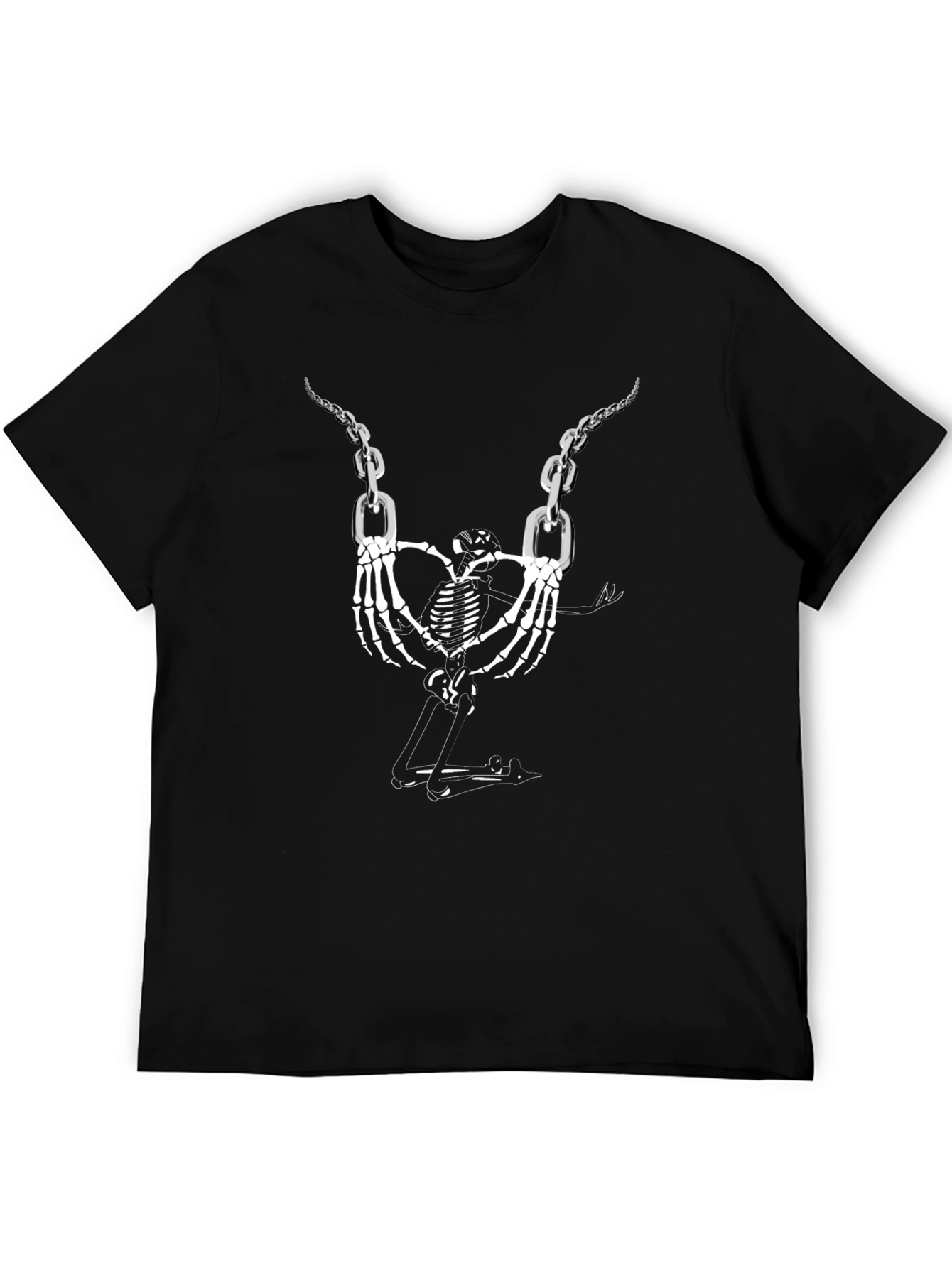 Black Skeleton Swing T-Shirt - Dark Humor Tee view 5