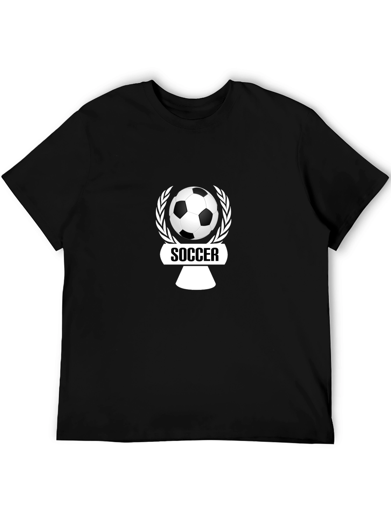 Black Soccer Graphic Tee - Black Cotton Comfort view 5