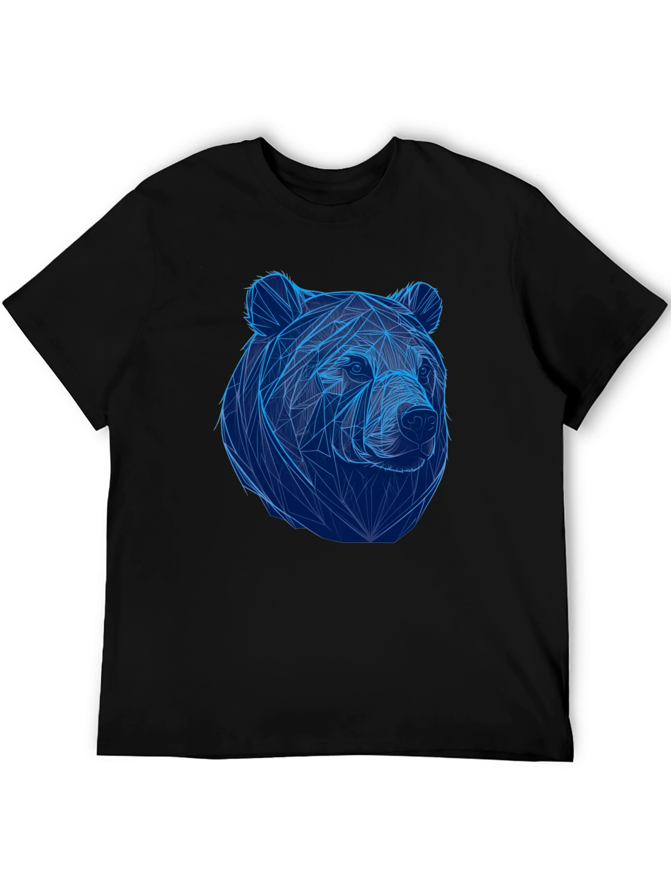 Black Geometric Bear Graphic Tee - Cool Animal Design view 5