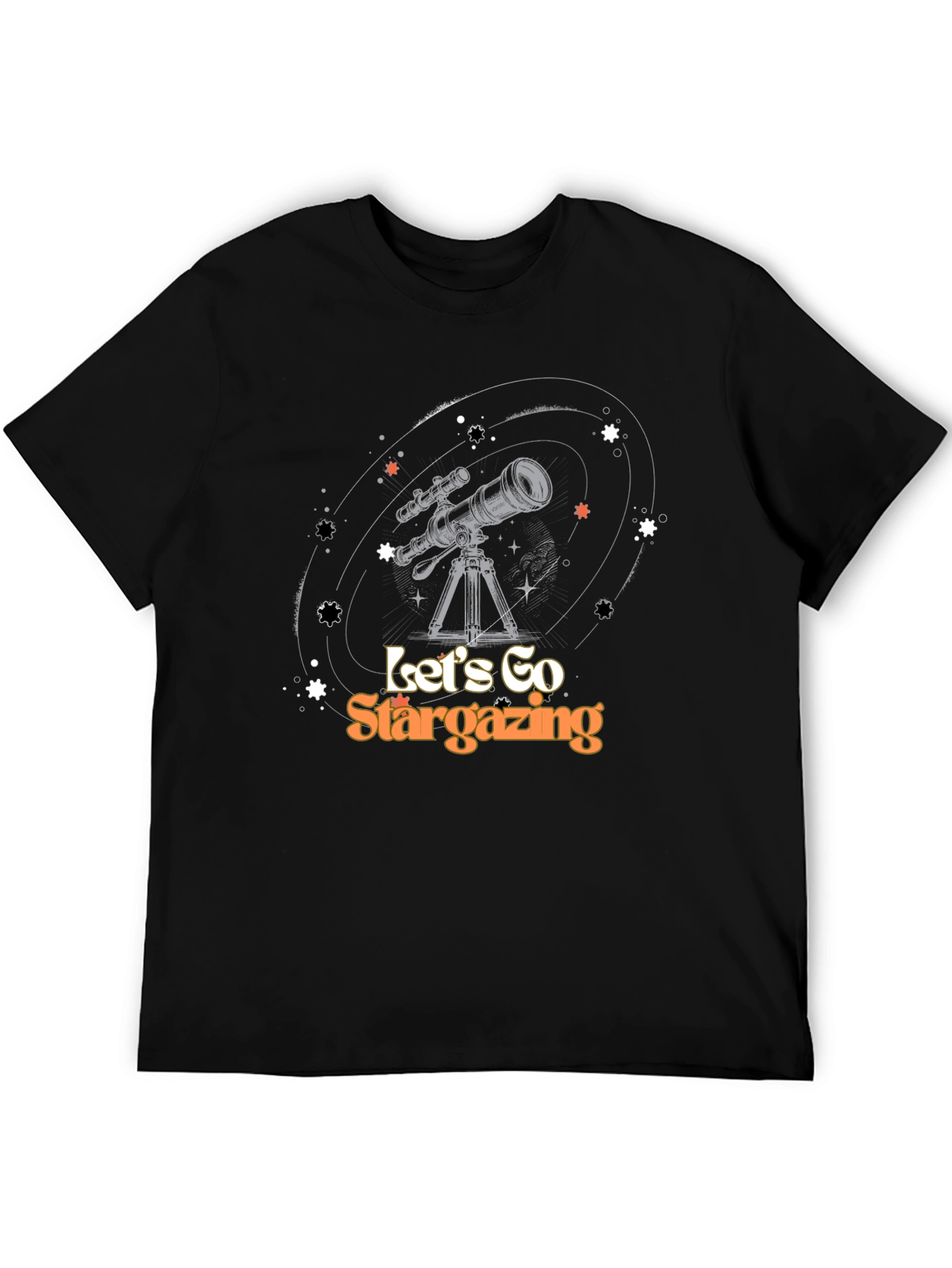 Black Stargazing Graphic Tee - Astronomy Lover Shirt view 5