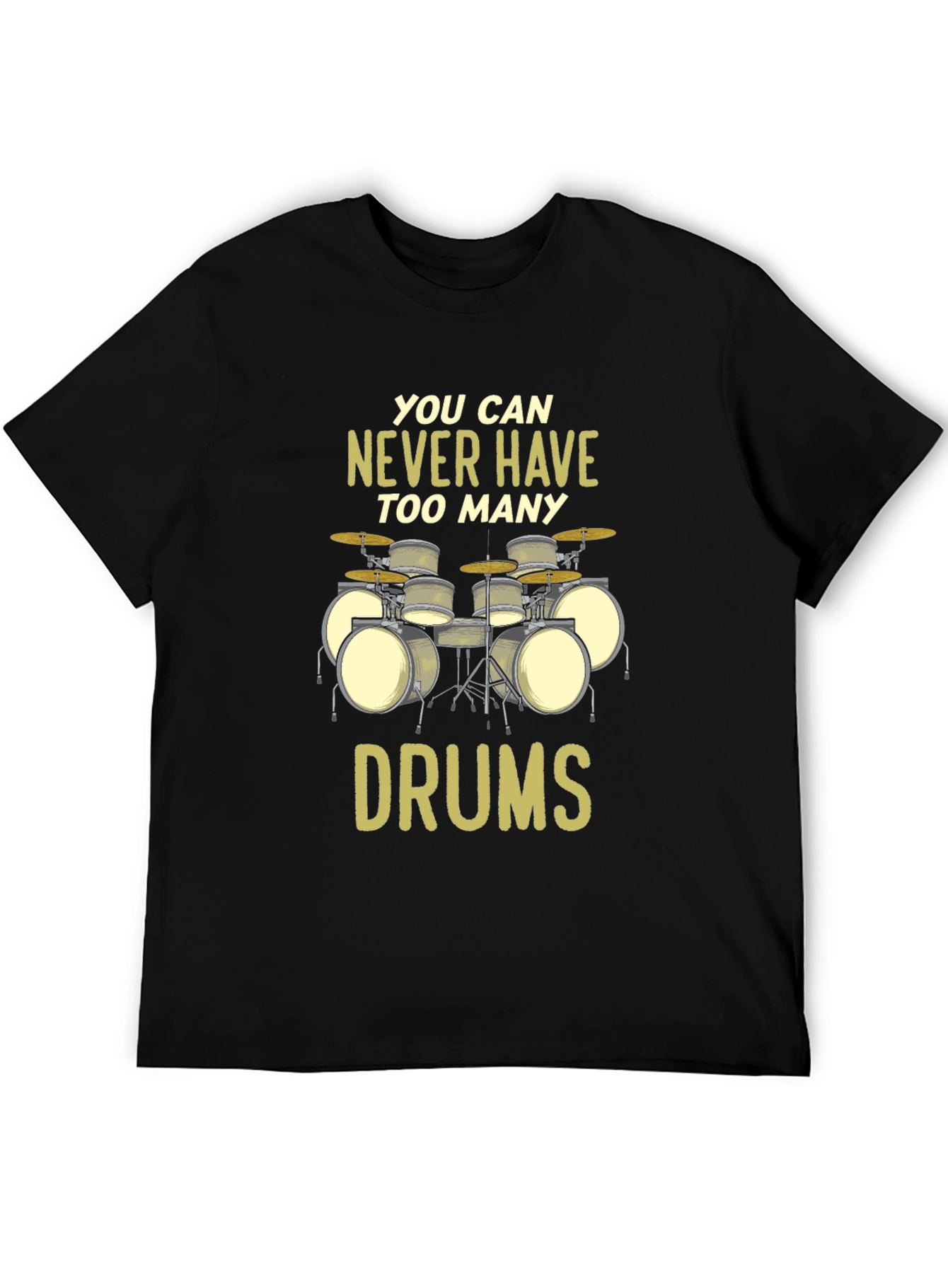 Black Drummer T-Shirt - You Can Never Have Too Many Drums view 5