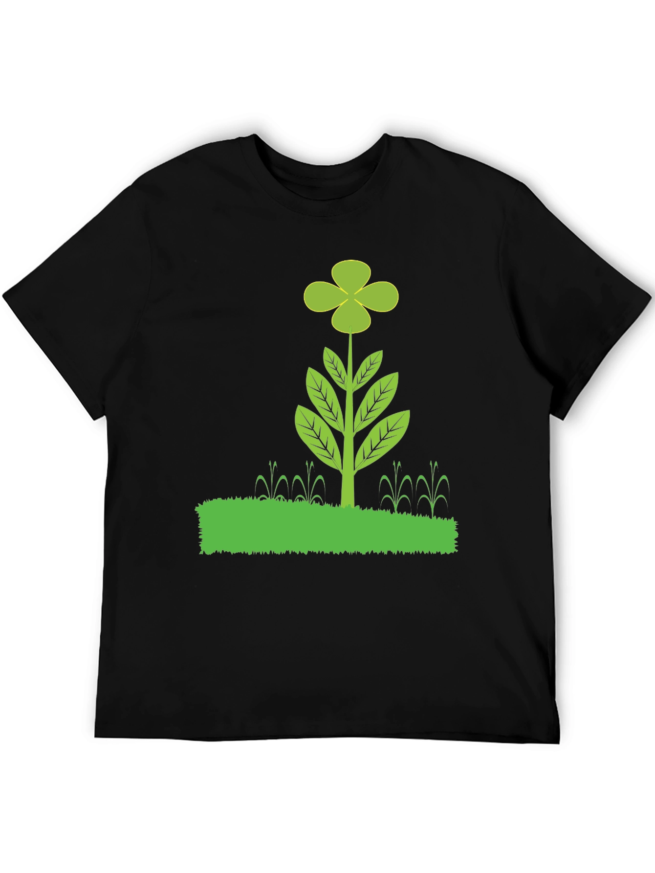 Black Clover Plant Graphic T-Shirt - Black Cotton Blend view 5
