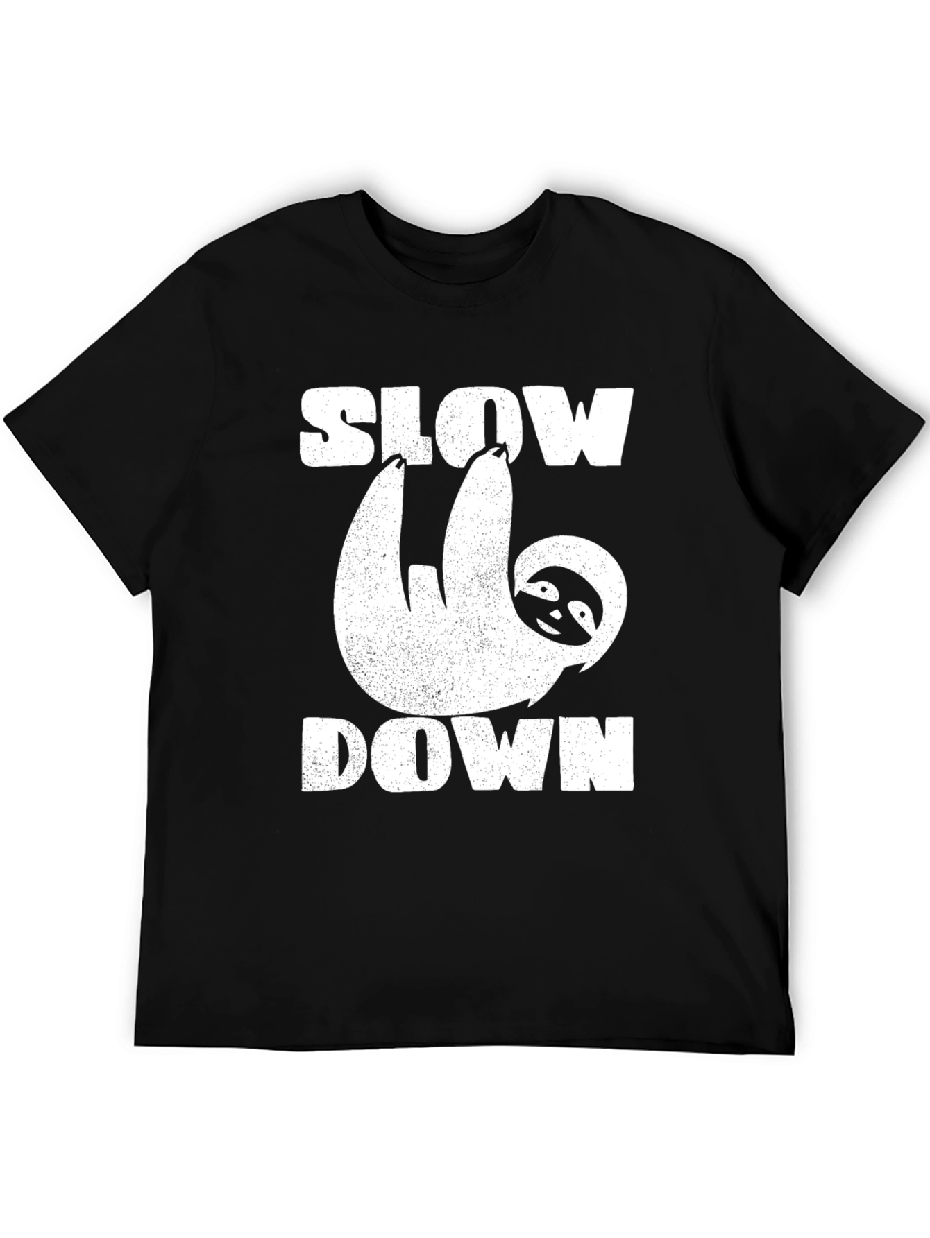 Black Slow Down Sloth Graphic T-Shirt view 5