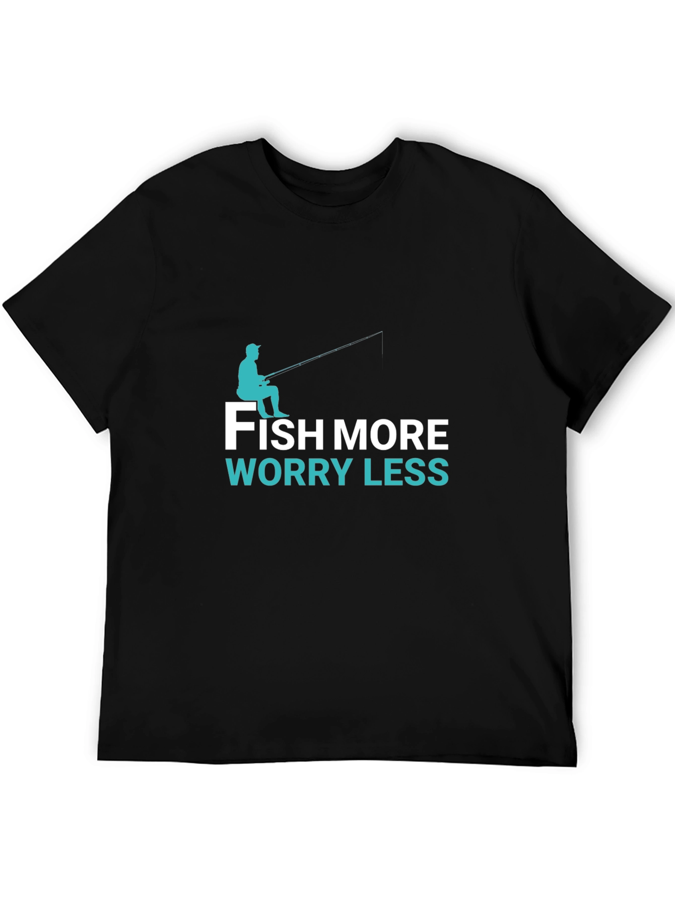Black Fish More Worry Less T-Shirt - Angler Tee view 5