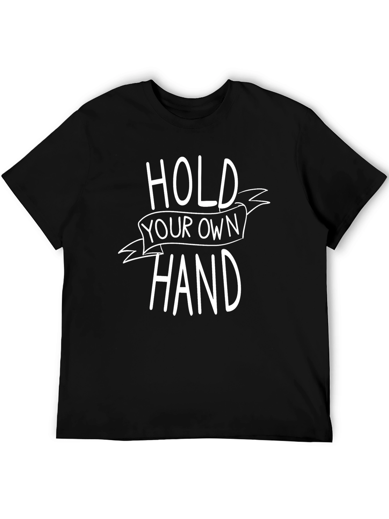 Black Hold Your Own Hand Graphic Tee - Black Cotton T-Shirt view 5