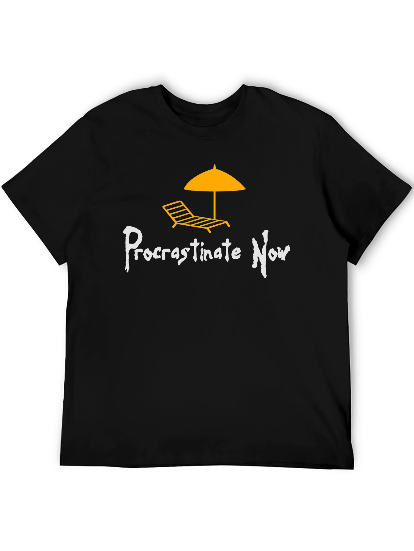 Black Procrastinate Now Graphic T-Shirt view 5
