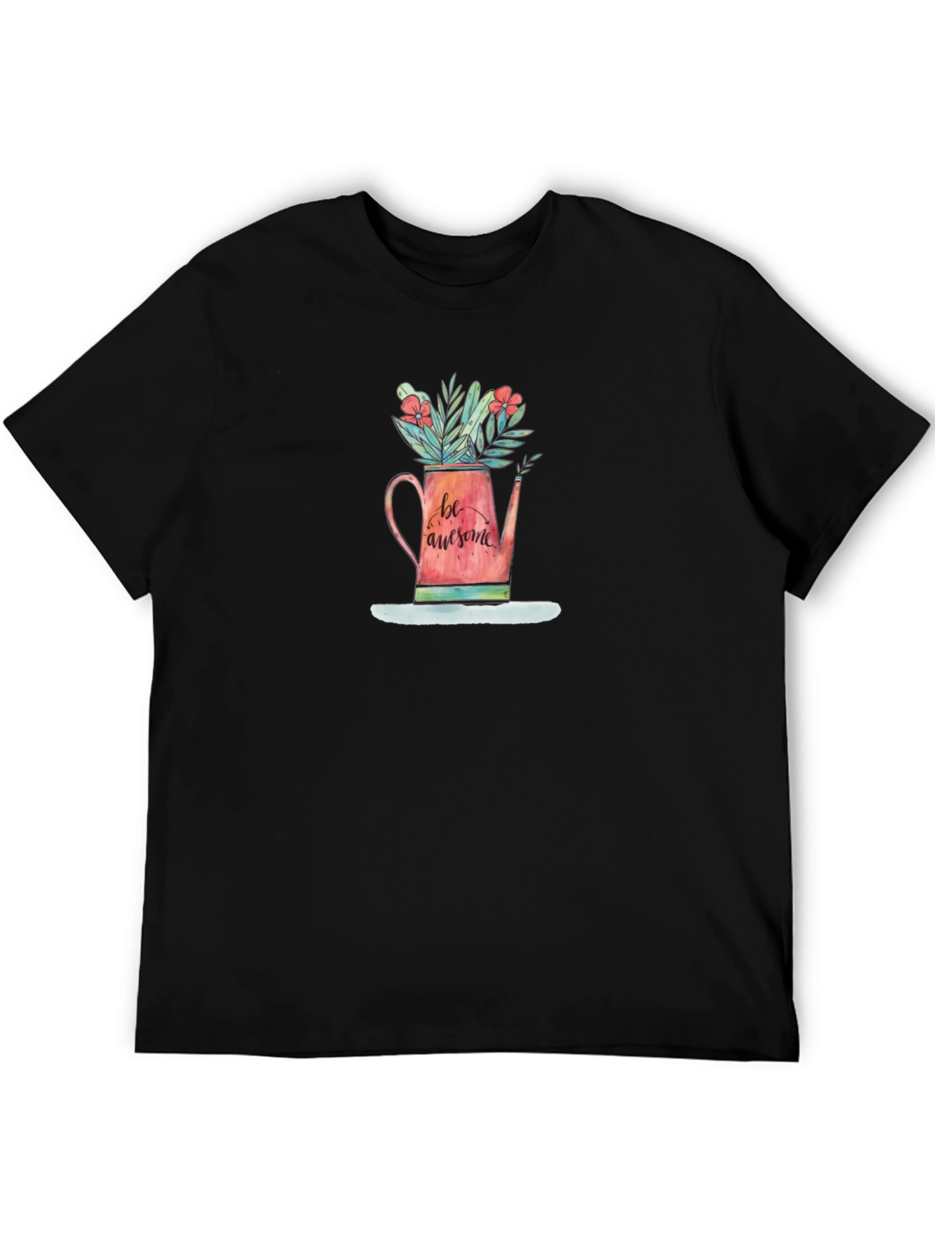 Black Be Awesome Watering Can Graphic Tee view 5