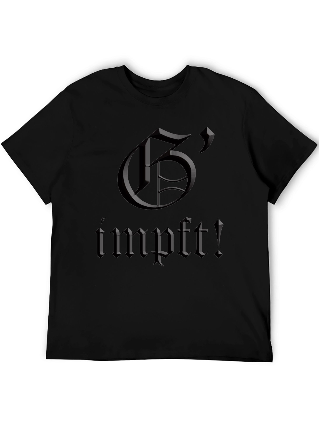 Black Graphic Tee - "Geimpft!" - Black view 5