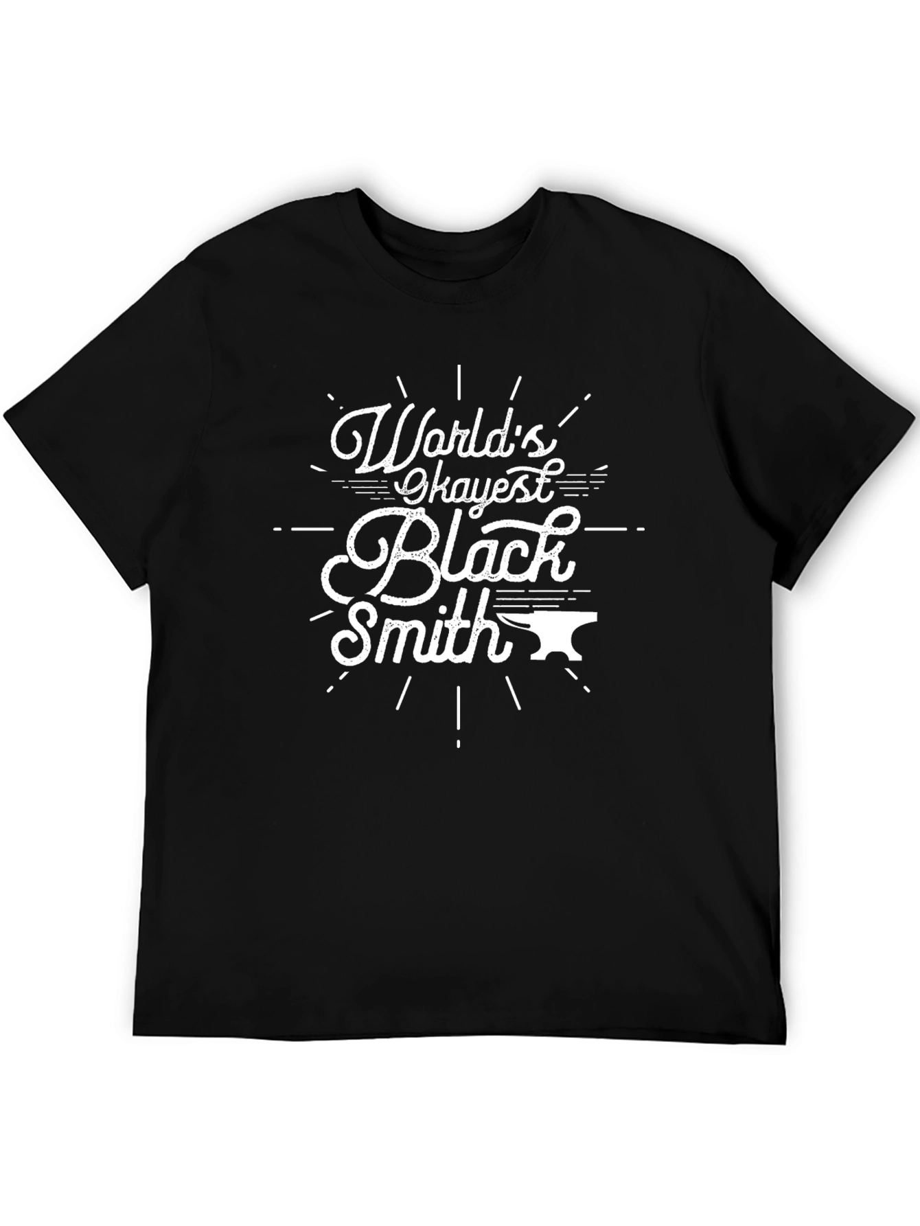 Black World's Okayest Blacksmith T-Shirt - Funny Black Tee view 5