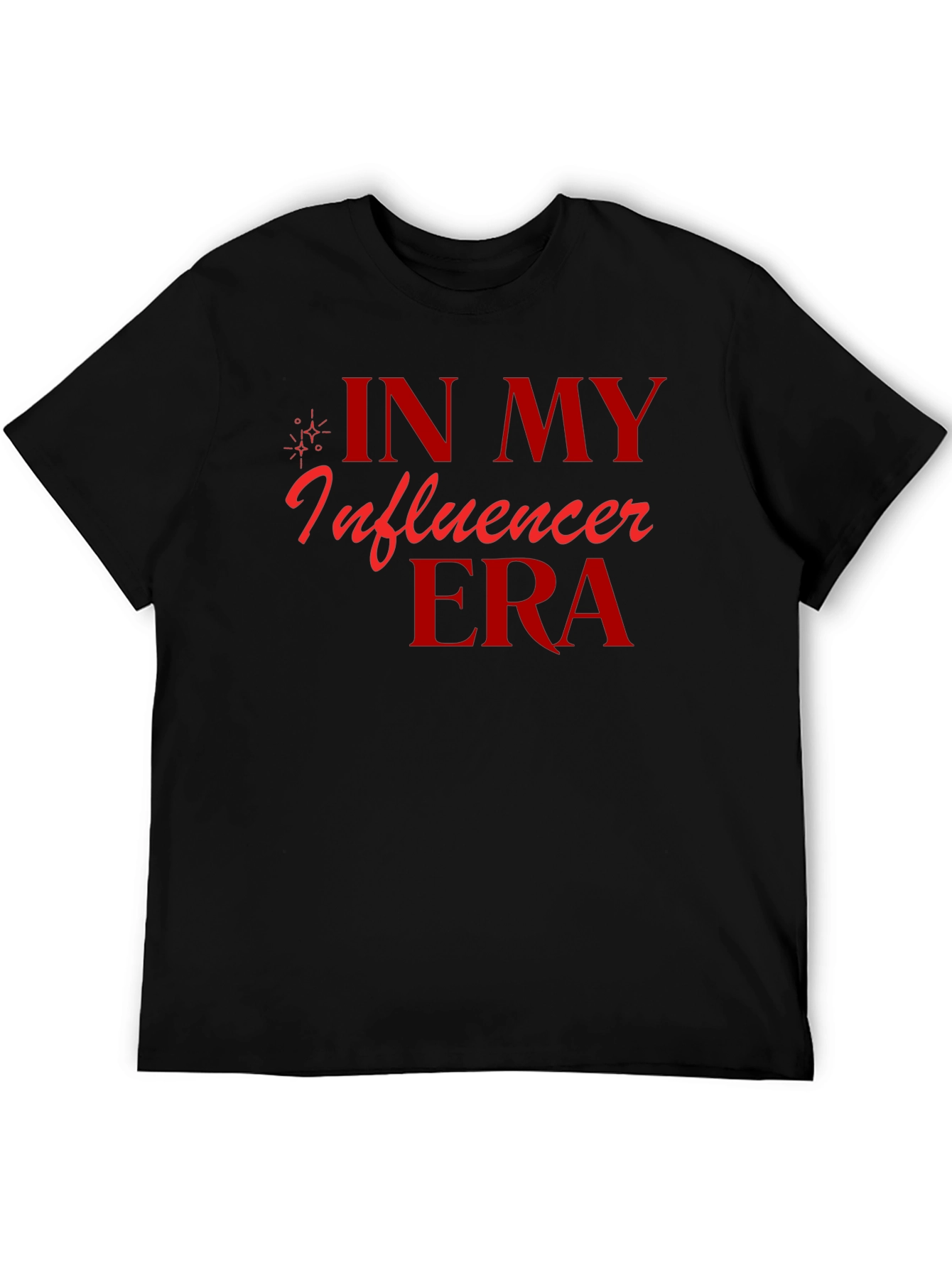 Black In My Influencer Era Graphic Tee - Trendy Black T-Shirt view 5