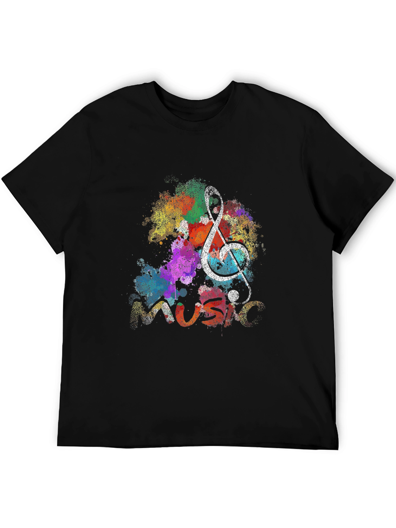 Black Music Note Graphic Black T-Shirt view 5
