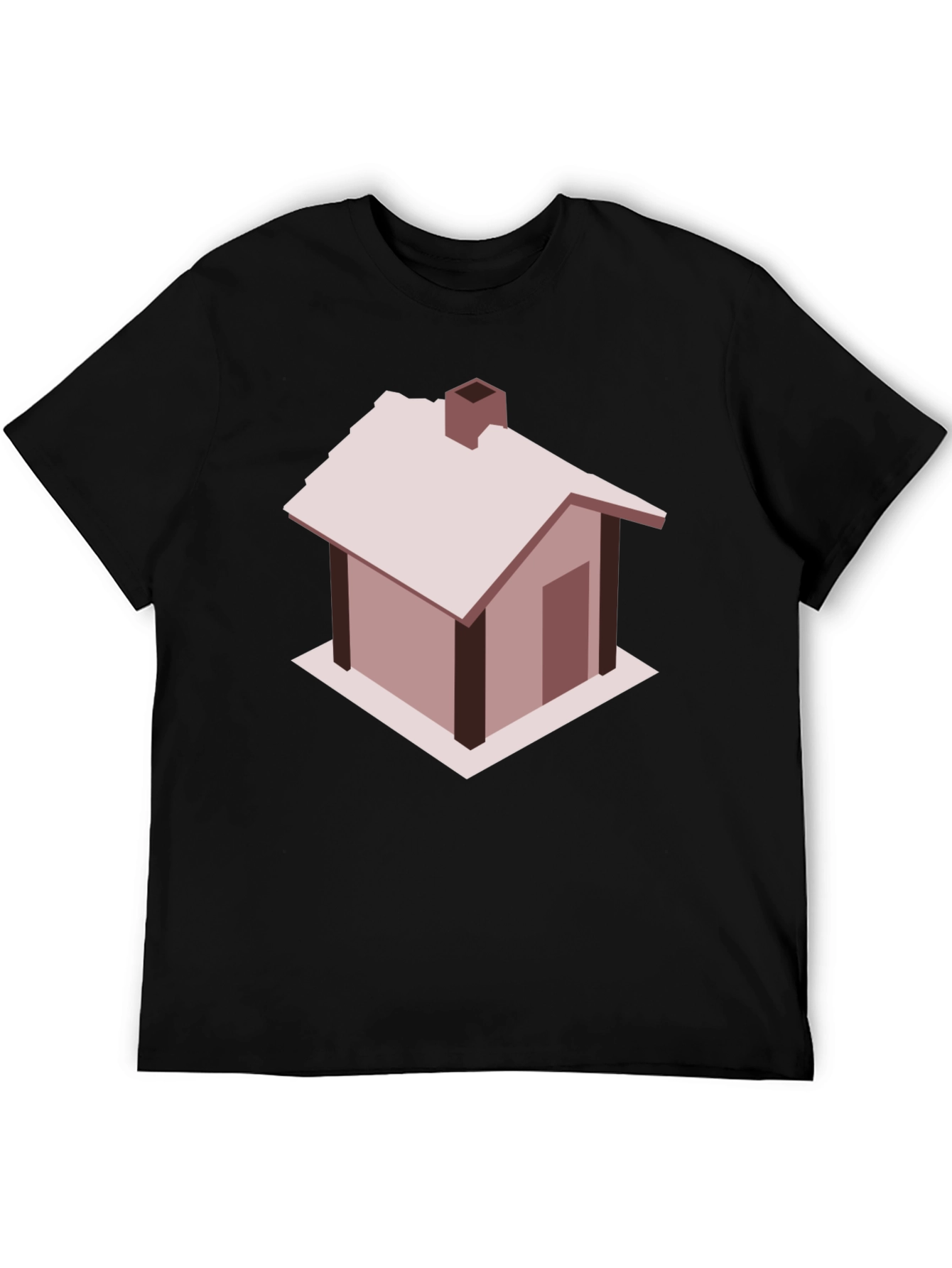Black Isometric House Graphic Tee - Modern Minimalist Design view 5