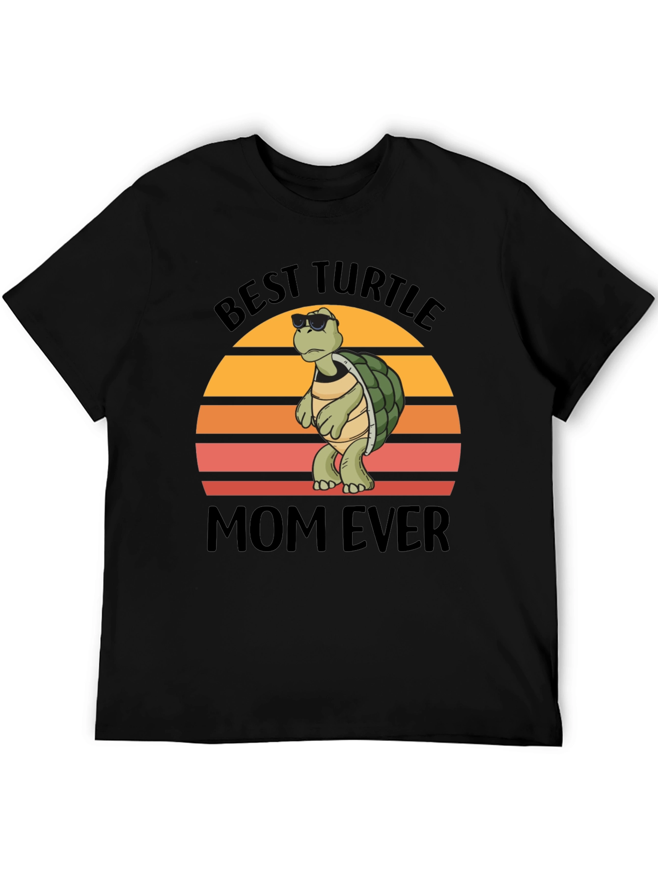 Black Best Turtle Mom Ever T-Shirt view 5