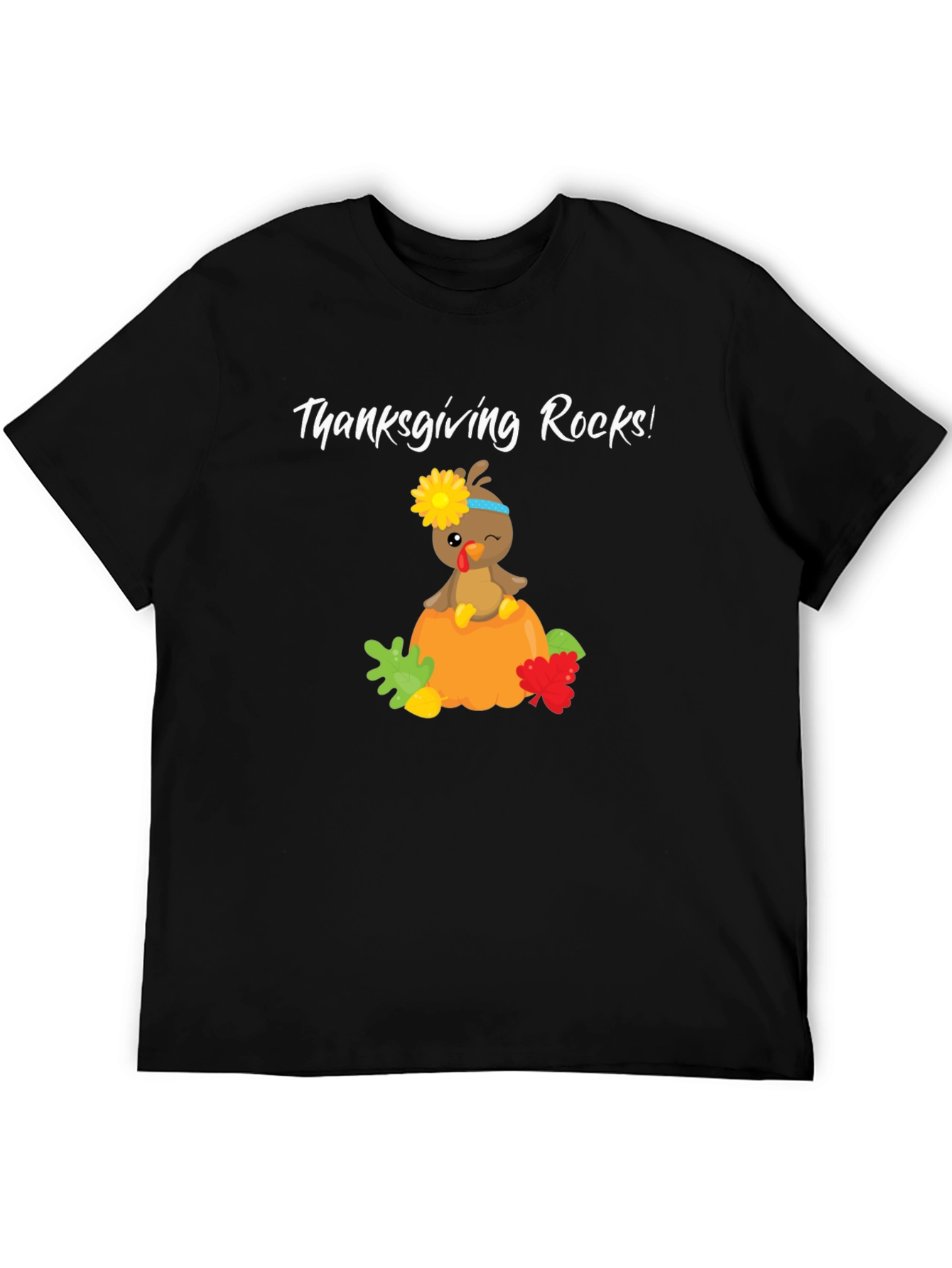 Black Thanksgiving Rocks Turkey Tee view 5