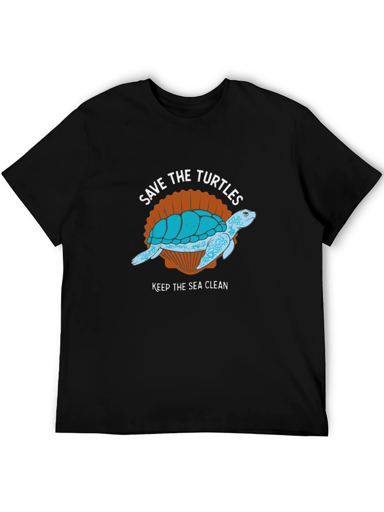 Black Save the Turtles Graphic Tee - Keep the Sea Clean view 5