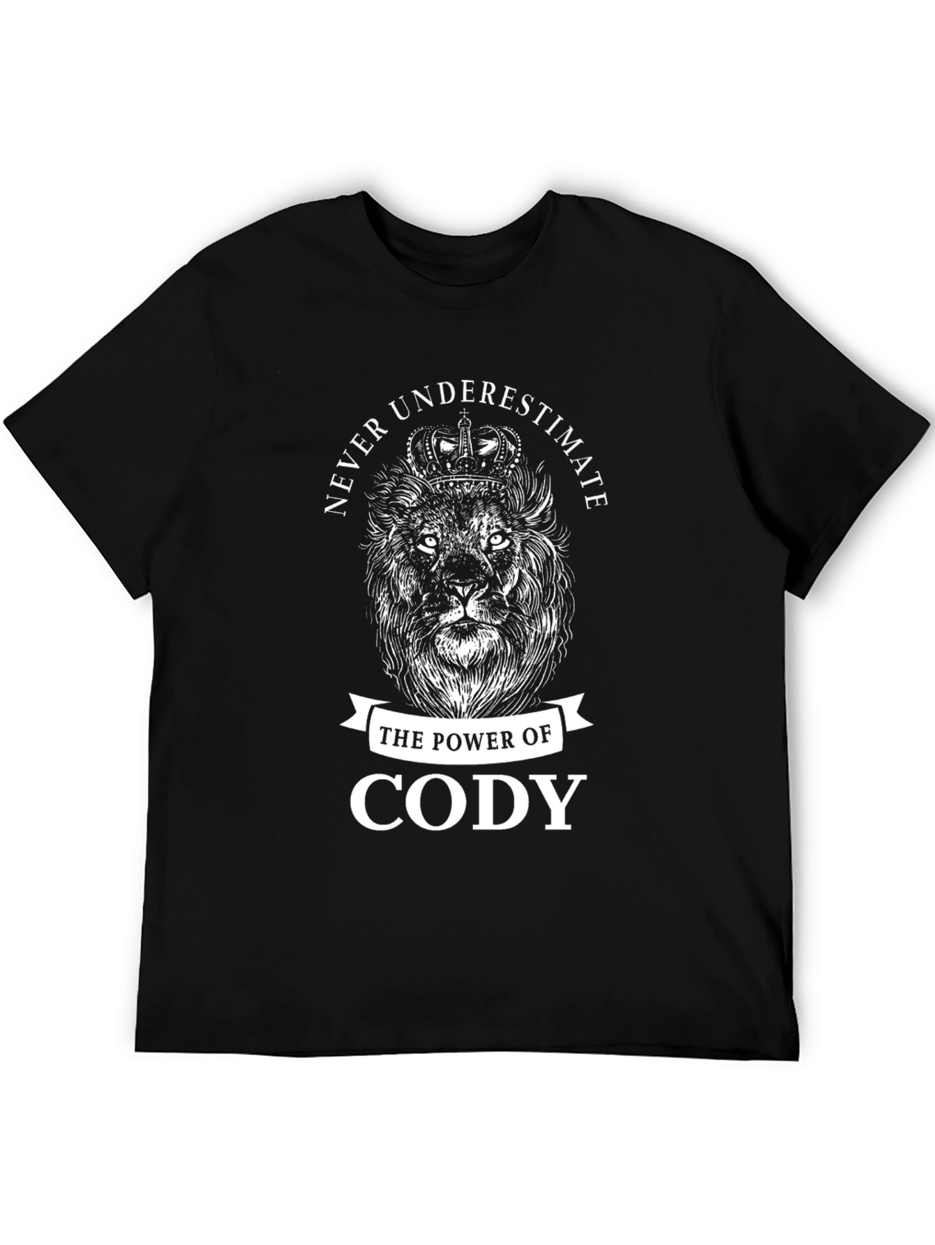 Black Never Underestimate Cody T-Shirt Lion Crown Graphic view 5