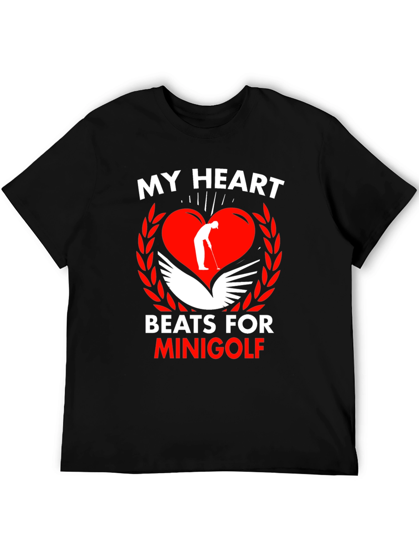 Black My Heart Beats for Minigolf Graphic Tee view 5