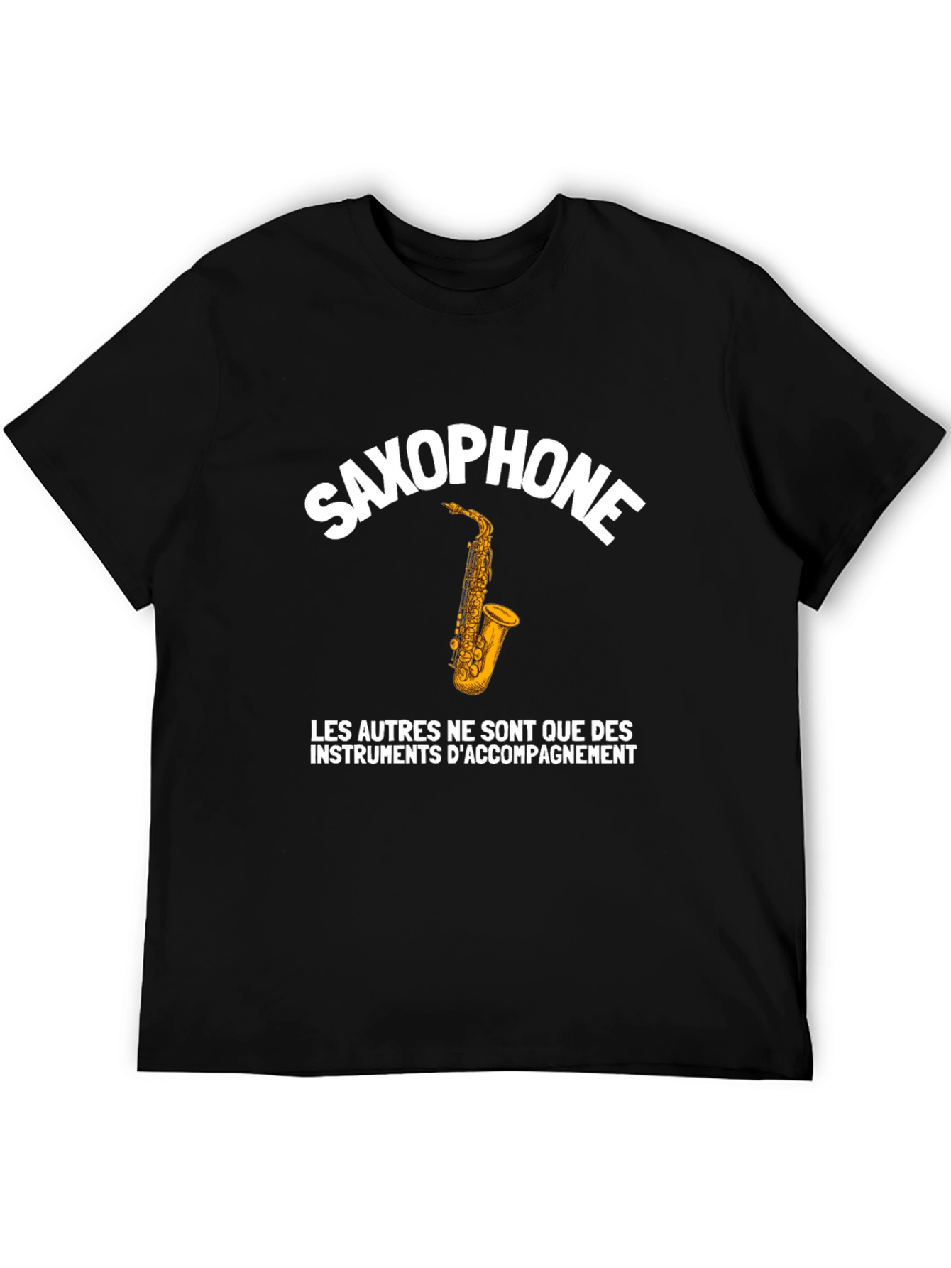 Black Saxophone T-Shirt - Music Lover's Apparel view 5