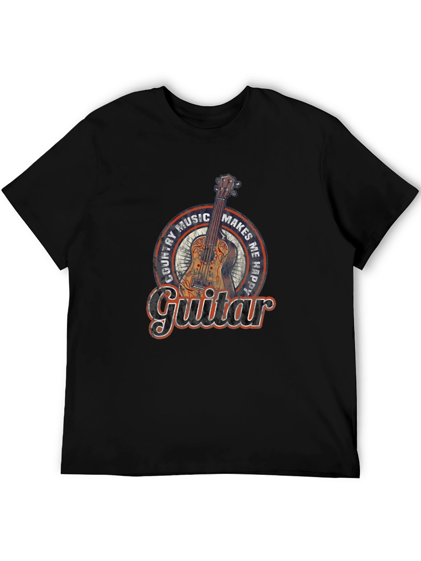 Black Country Music Guitar T-Shirt view 5