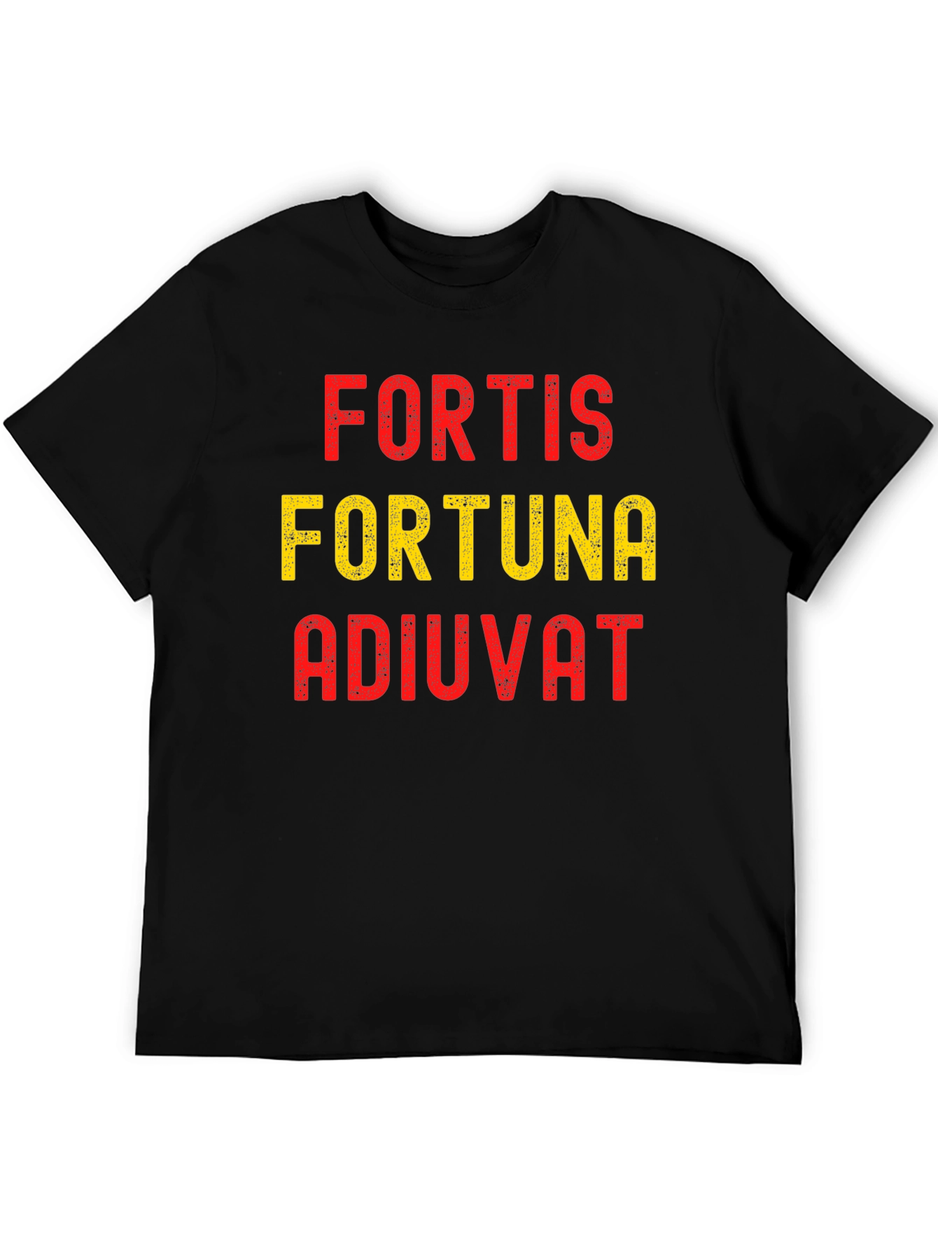 Black Fortis Fortuna Adiuvat Graphic Tee - Be Bold and Lucky! view 5