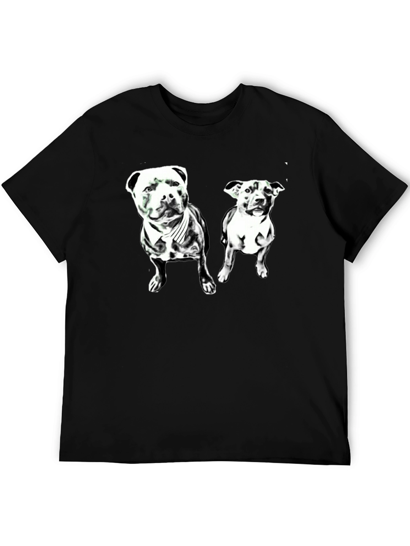 Black Dog Lover T-Shirt - Black Crew Neck with Pitbull Graphic view 5