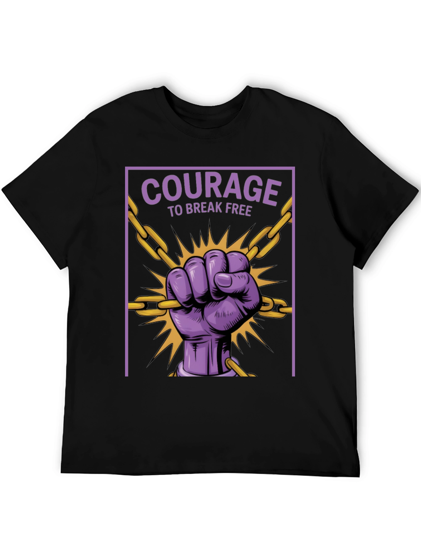 Black Courage to Break Free Graphic T-Shirt view 5