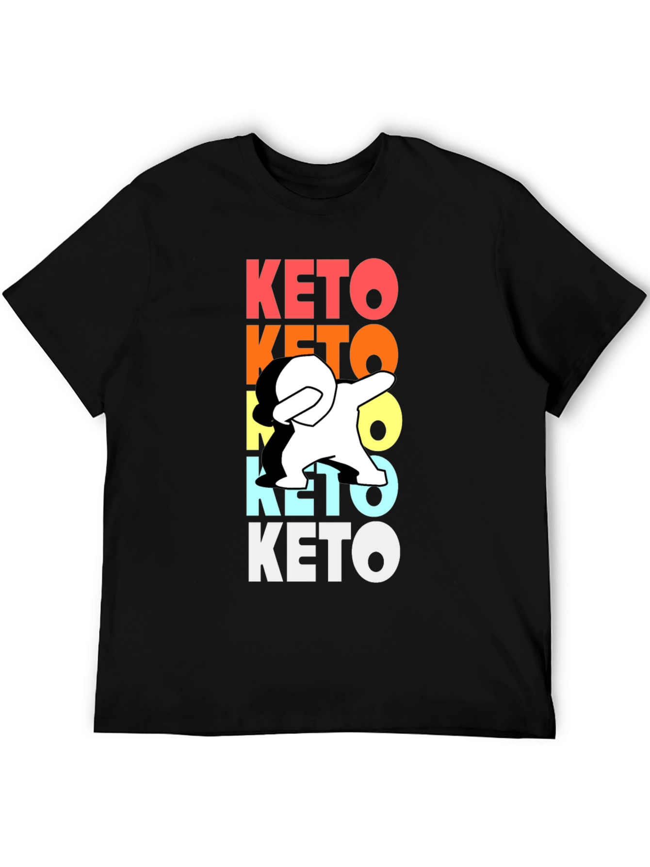 Black Keto Dab Funny Graphic T-Shirt view 5