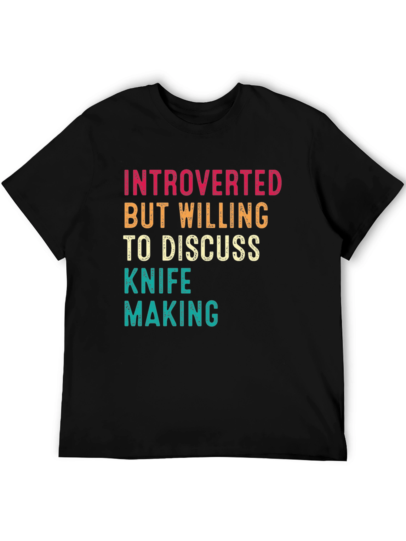 Black Introverted Knife Making Graphic Tee view 5