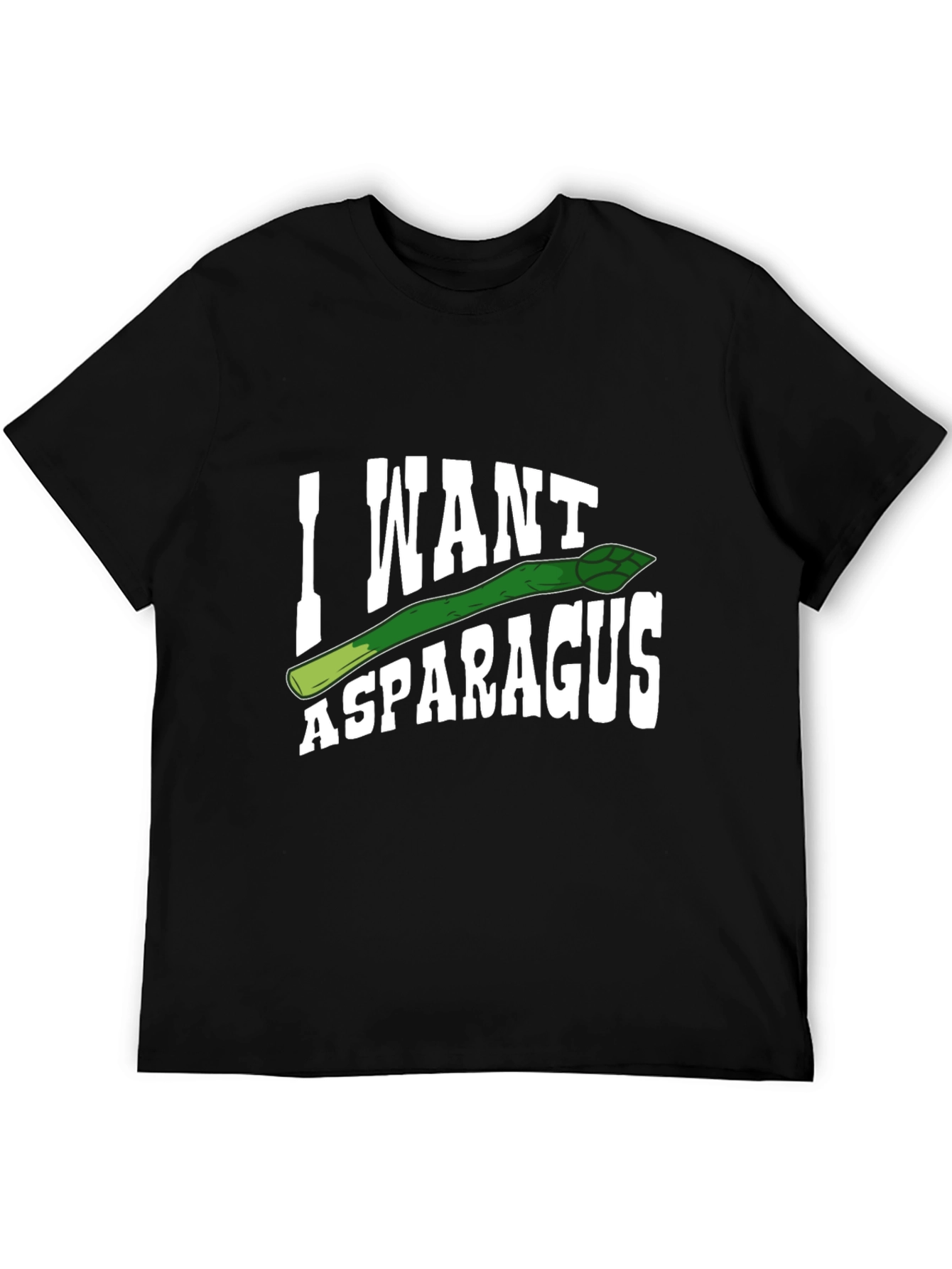 Black I Want Asparagus Graphic T-Shirt view 5