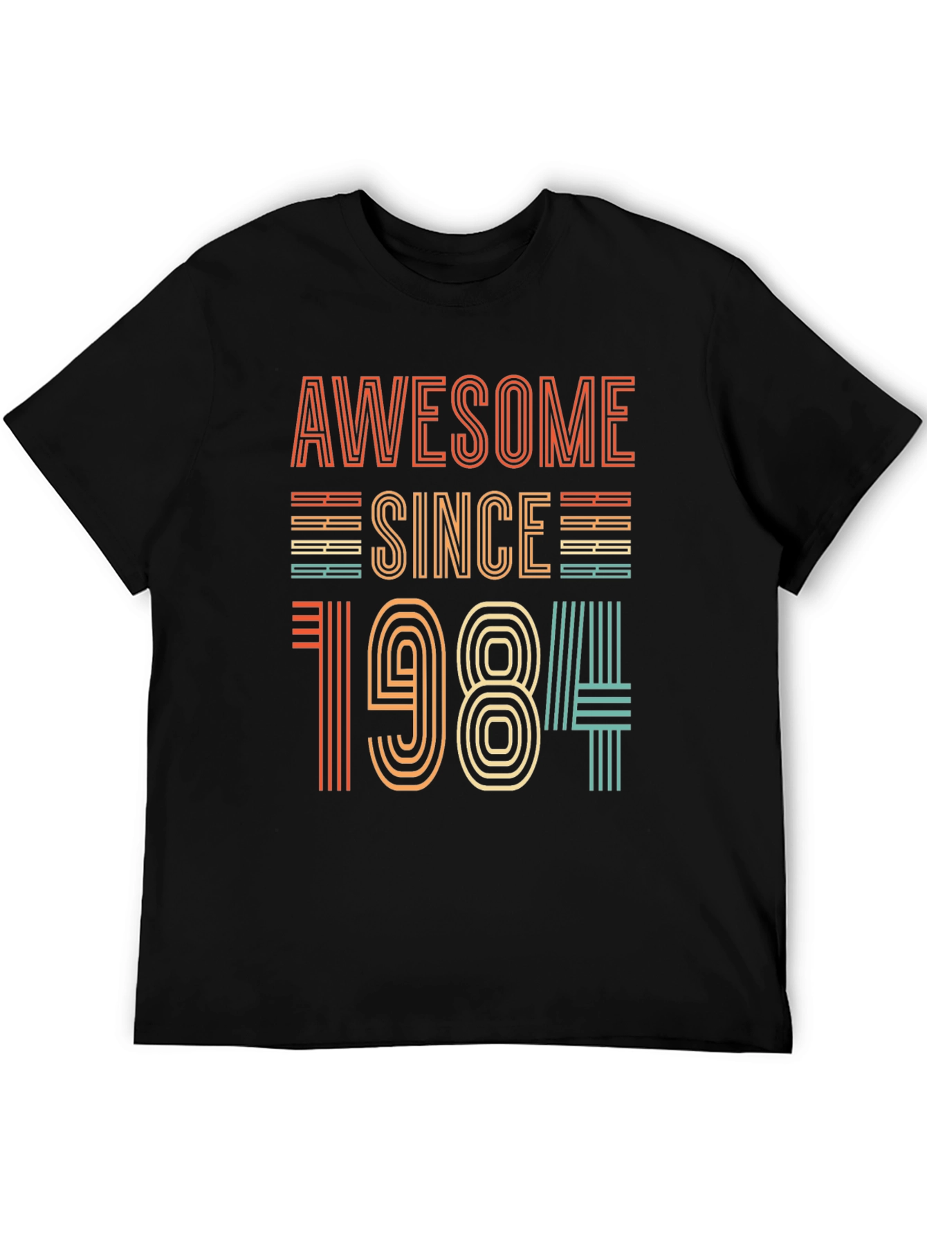 Black Awesome Since 1984 T-Shirt - Retro Birthday Gift view 5