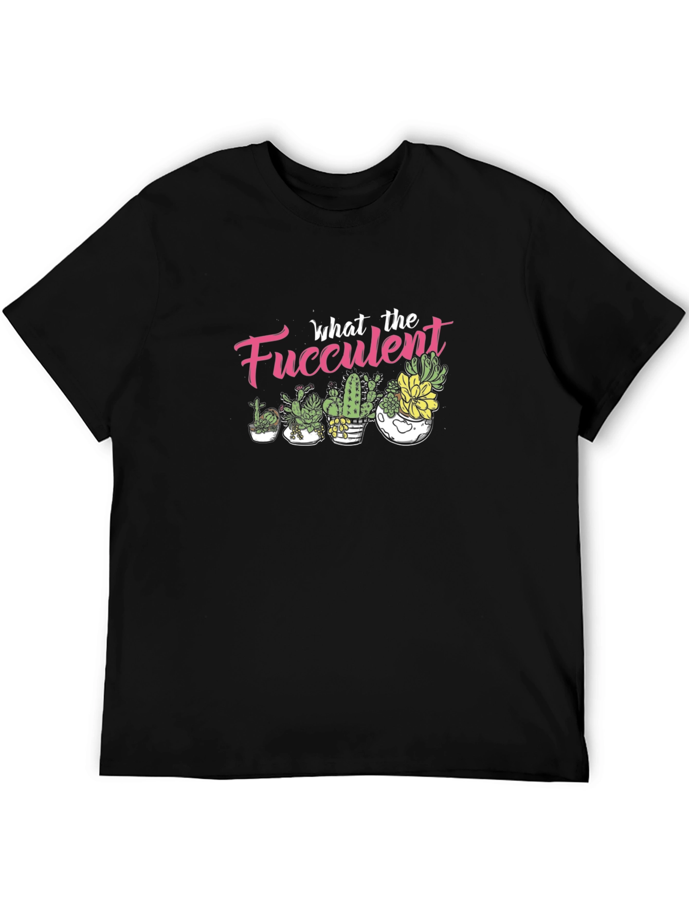 Black What the Fucculent T-Shirt - Black Graphic Tee view 5