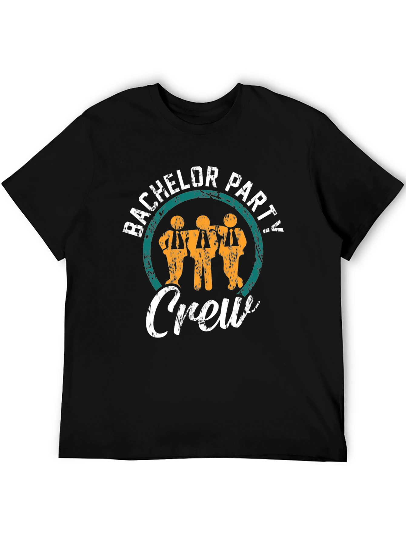 Black Bachelor Party Crew T-Shirt - Groom's Squad Tee view 5