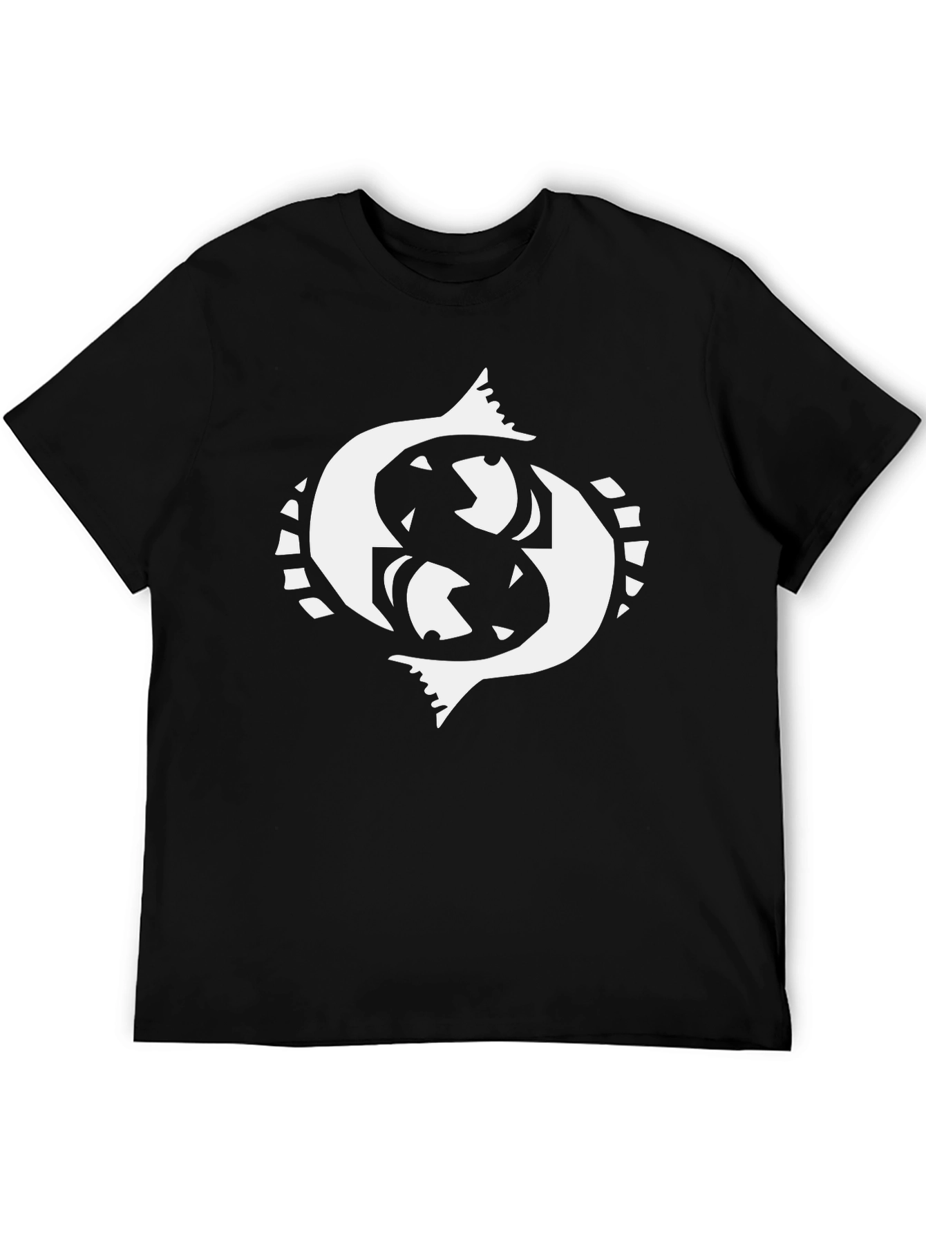 Black Pisces Zodiac Sign Graphic Tee - Black Cotton Blend view 5