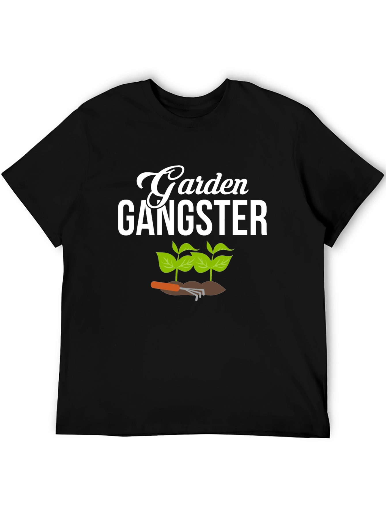 Black Garden Gangster Graphic Tee - Black Cotton T-Shirt view 5