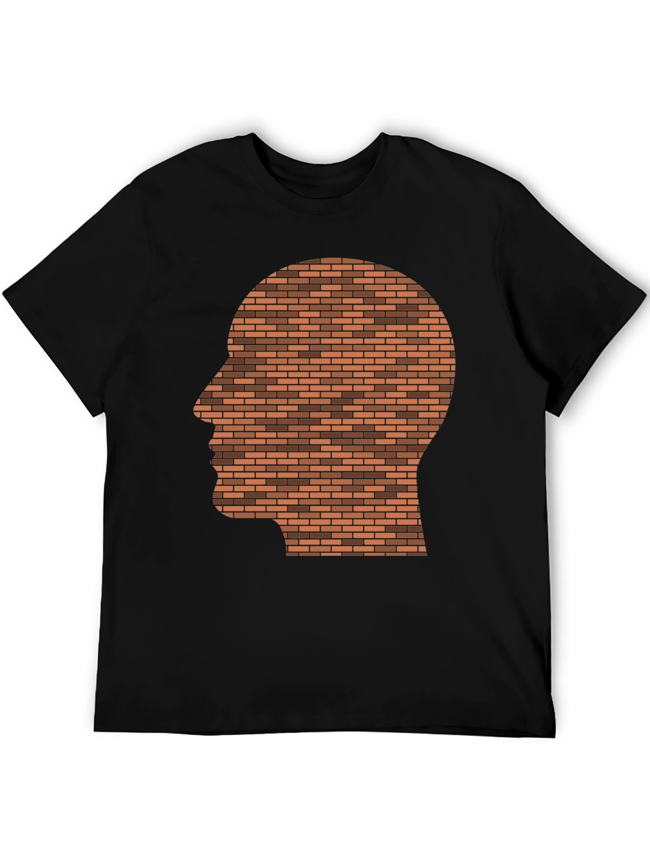 Black Brick Head Graphic T-Shirt - Unique Novelty Design view 5