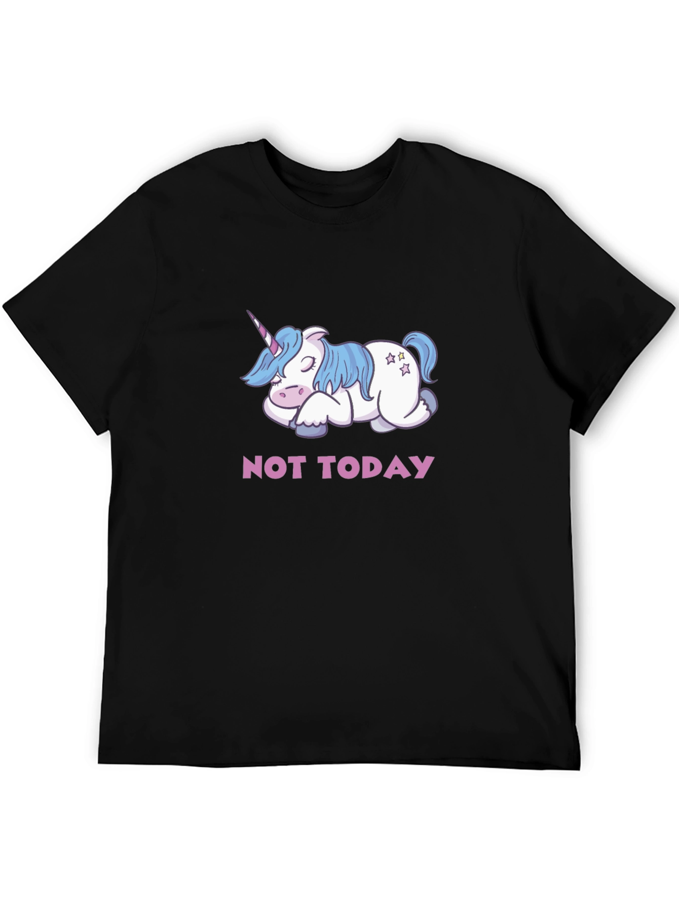 Black Not Today Unicorn T-Shirt - Cute & Funny Tee view 5