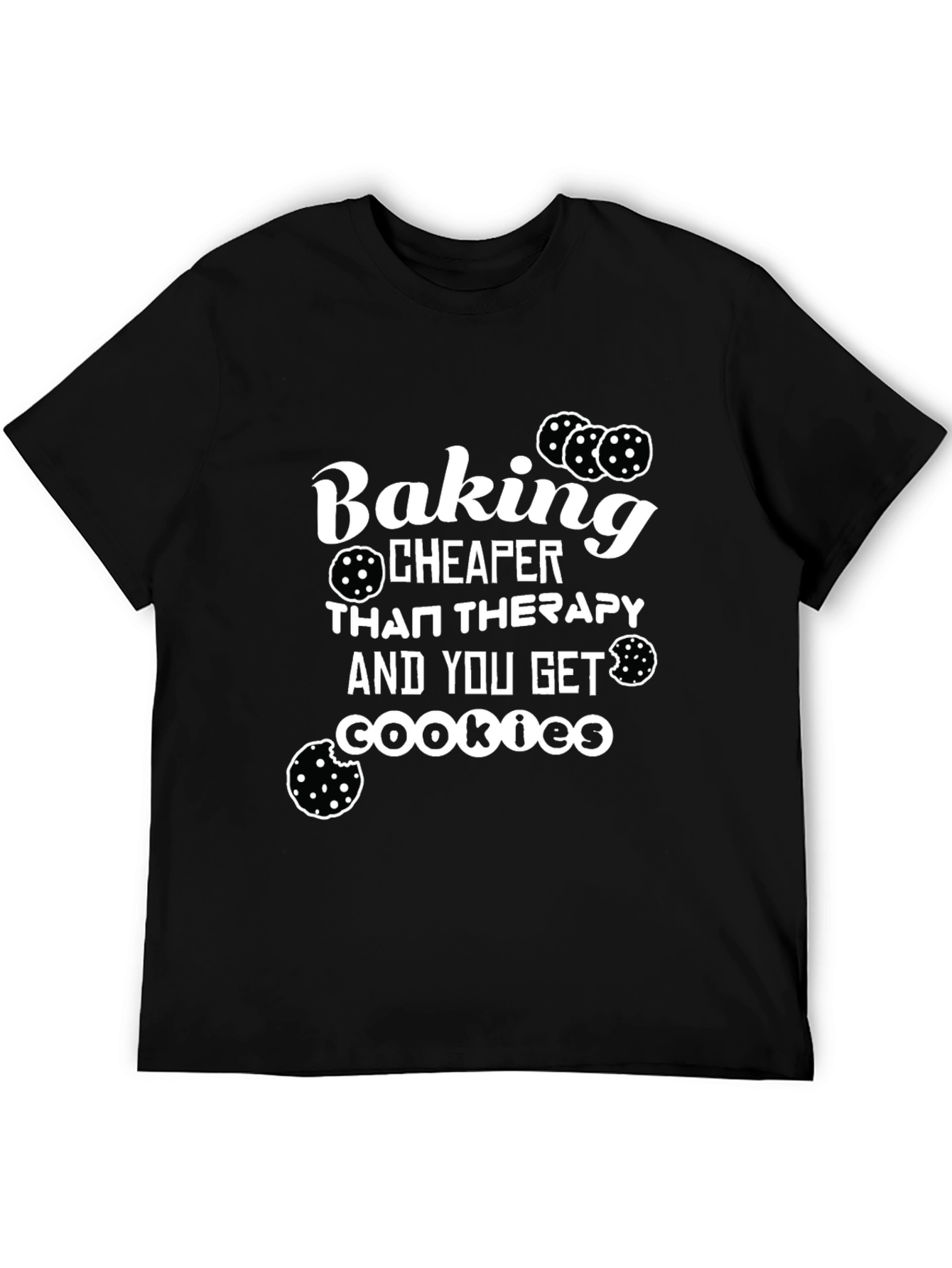 Black Baking Cheaper Than Therapy T-Shirt view 5