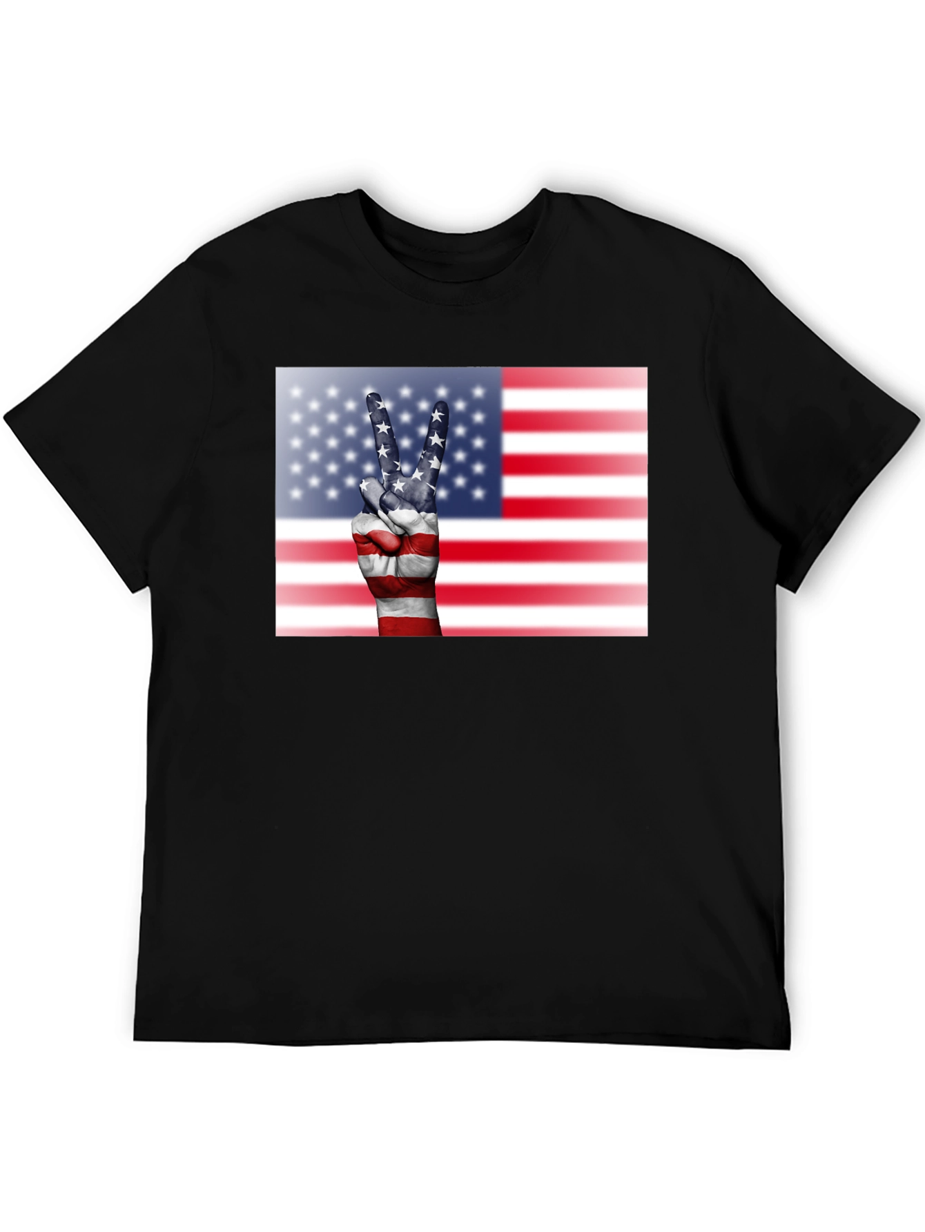 USA Flag Peace Sign Graphic Tee - 5