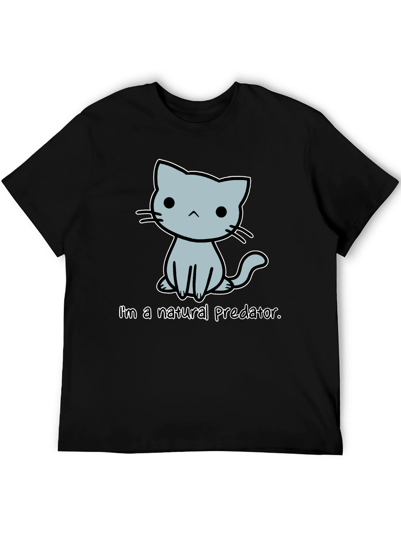 Black Natural Predator Cat Graphic Tee - Unisex Cotton T-Shirt view 5