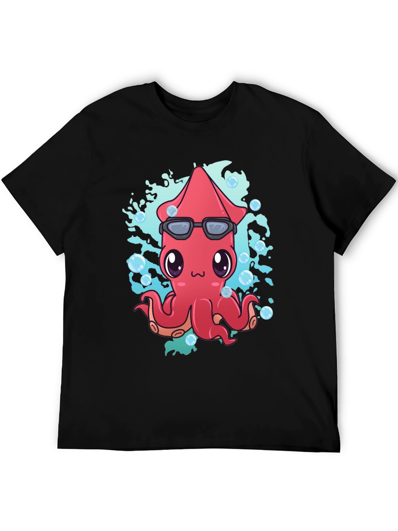 Black Cool Squid Graphic T-Shirt view 5