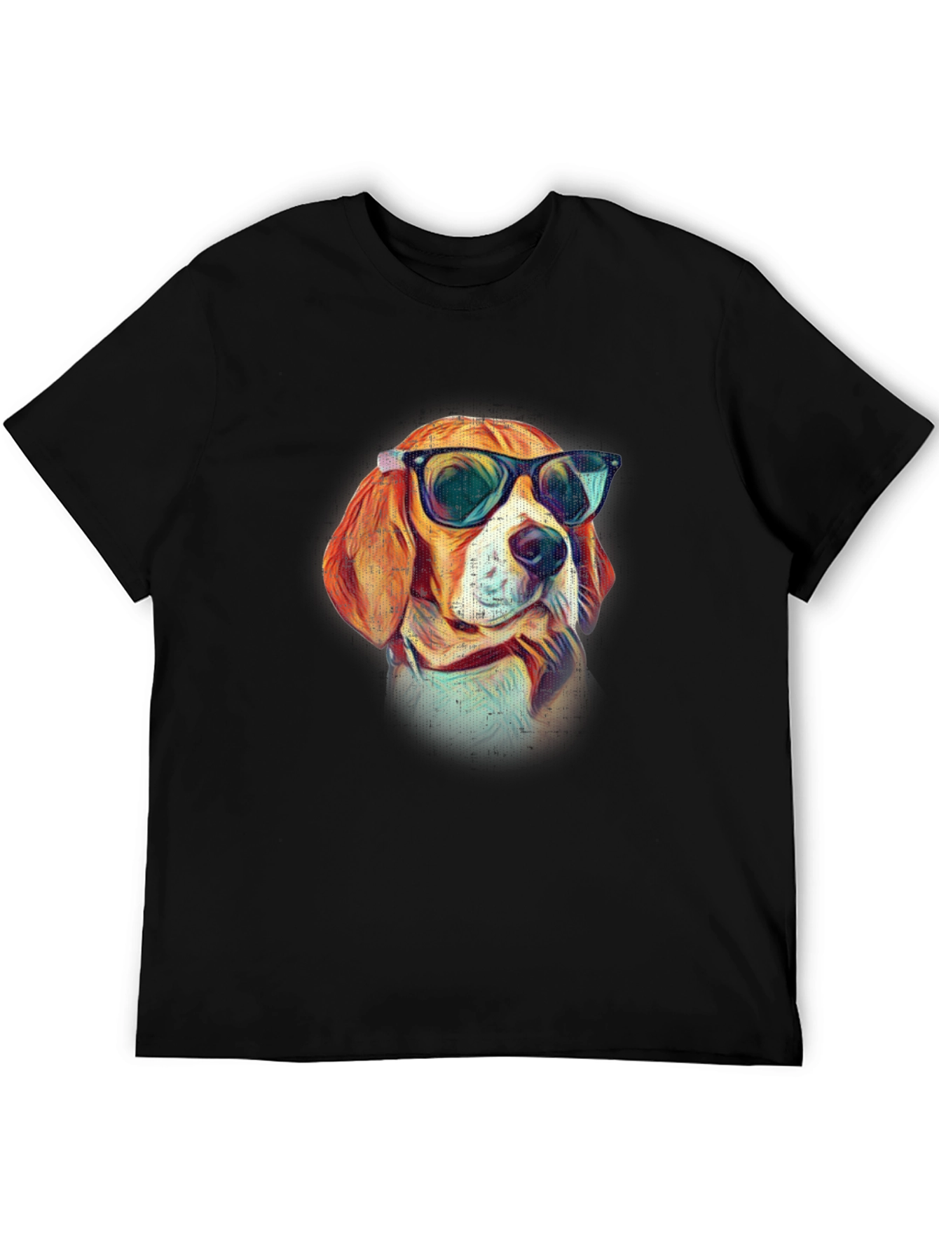 Black Cool Dog T-Shirt - Beagle with Sunglasses view 5