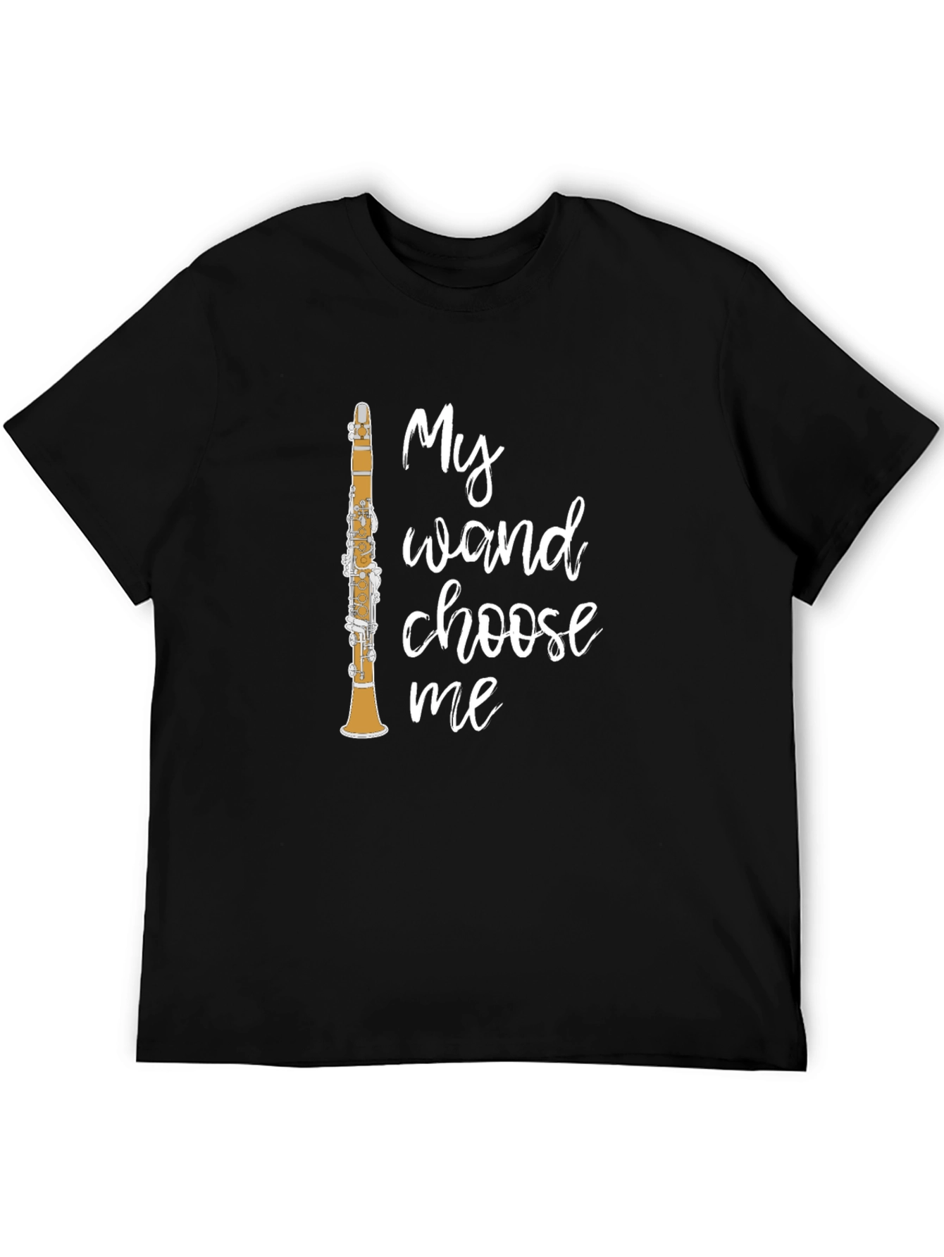 Black My Wand Choose Me Clarinet Player T-Shirt view 5